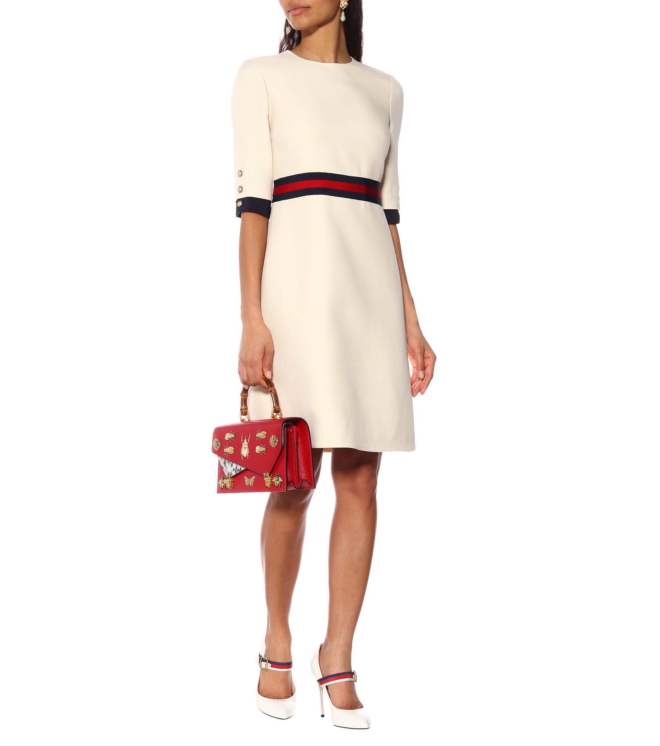 Gucci Wool And Silk Minidress in Ivory (White) | Lyst