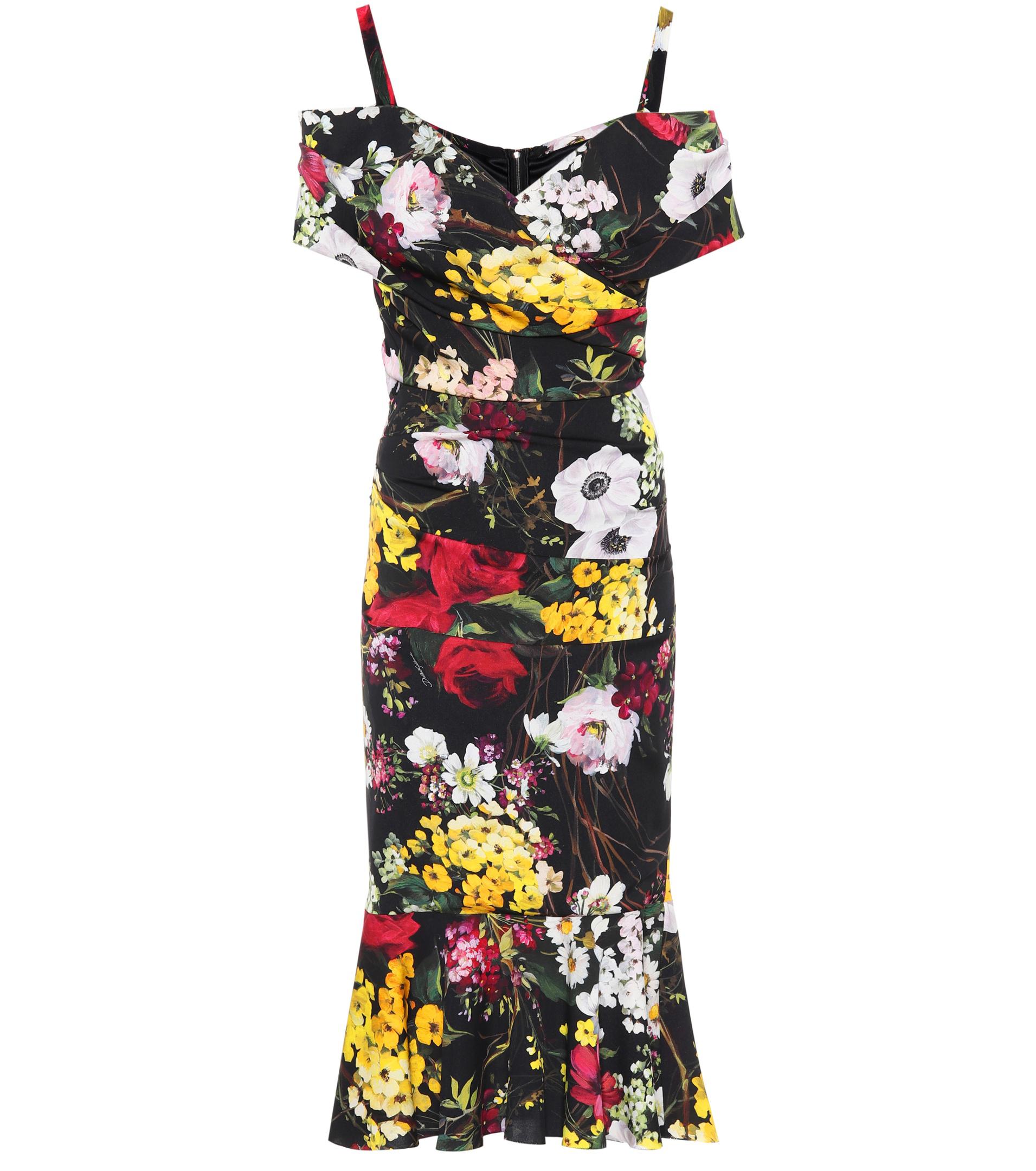 Dolce & Gabbana Floral-printed Silk Dress - Lyst
