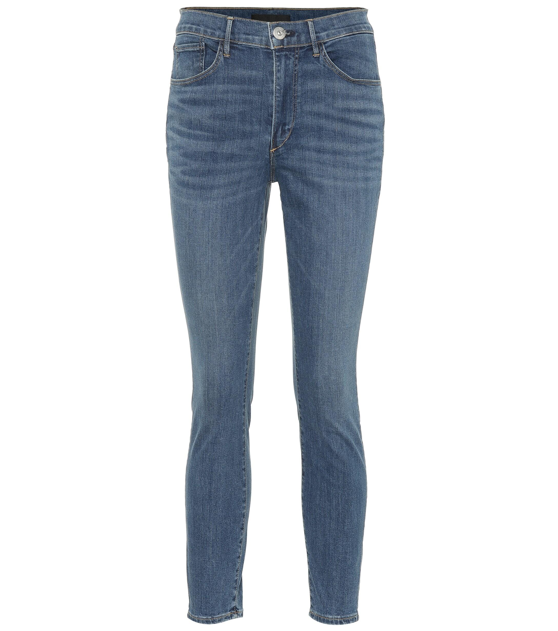 3x1 Denim W3 Cropped High-rise Skinny Jeans in Blue - Lyst