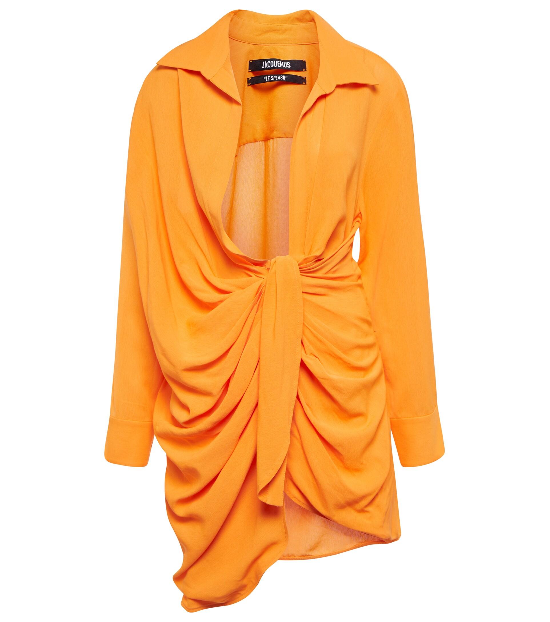 Jacquemus La Robe Bahia Gathered Minidress in Orange | Lyst