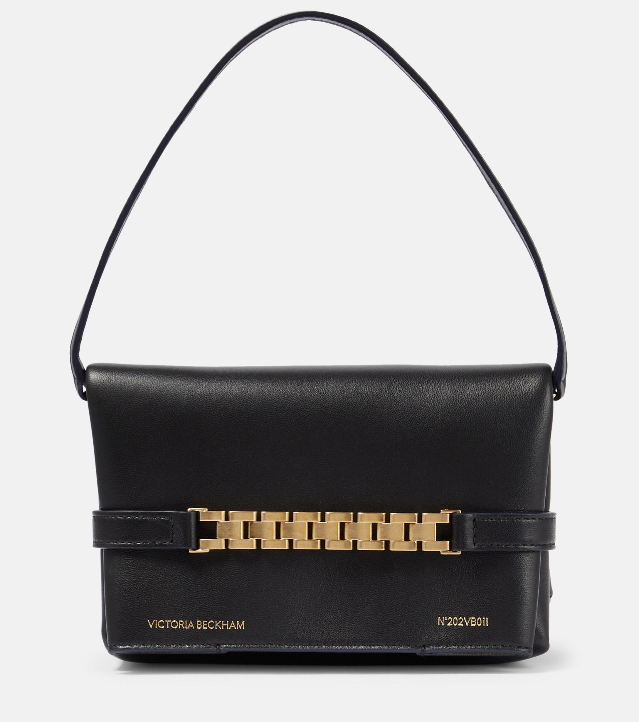 Victoria Beckham Mini Chain Leather Shoulder Bag in Black | Lyst Australia, somas, aksesuāri, 