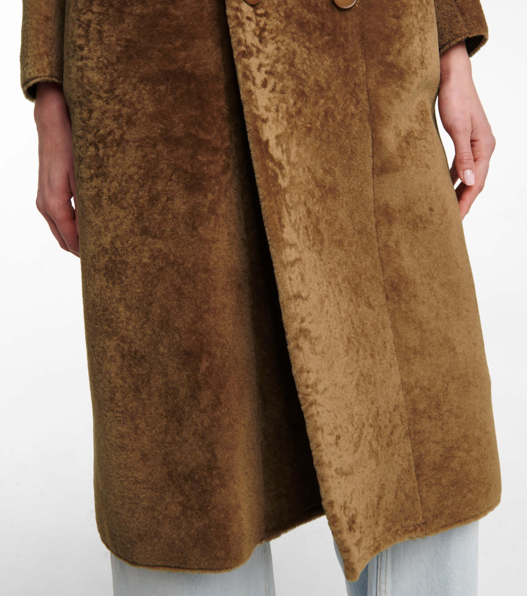 balenciaga hourglass shearling coat