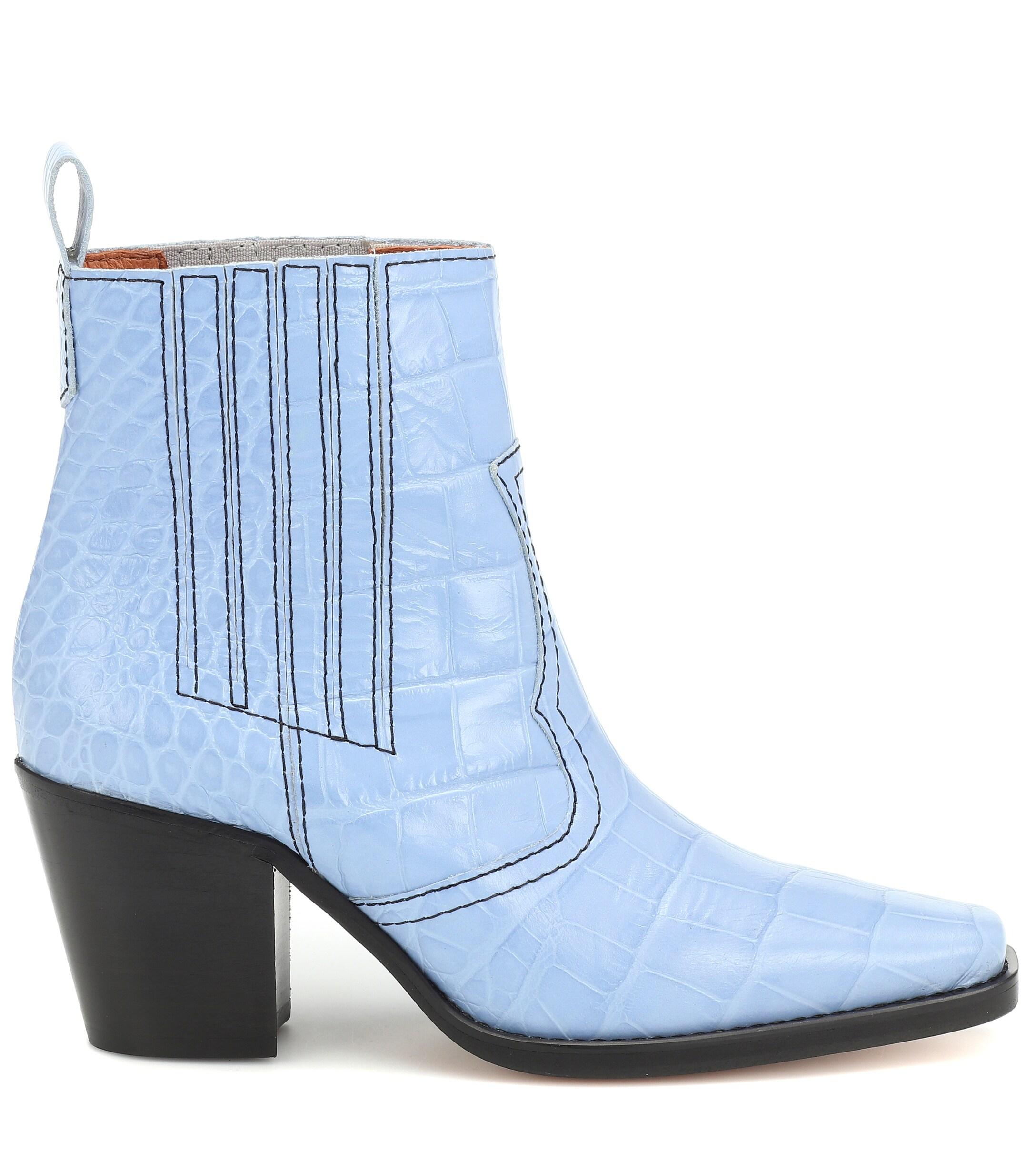 ganni blue boots