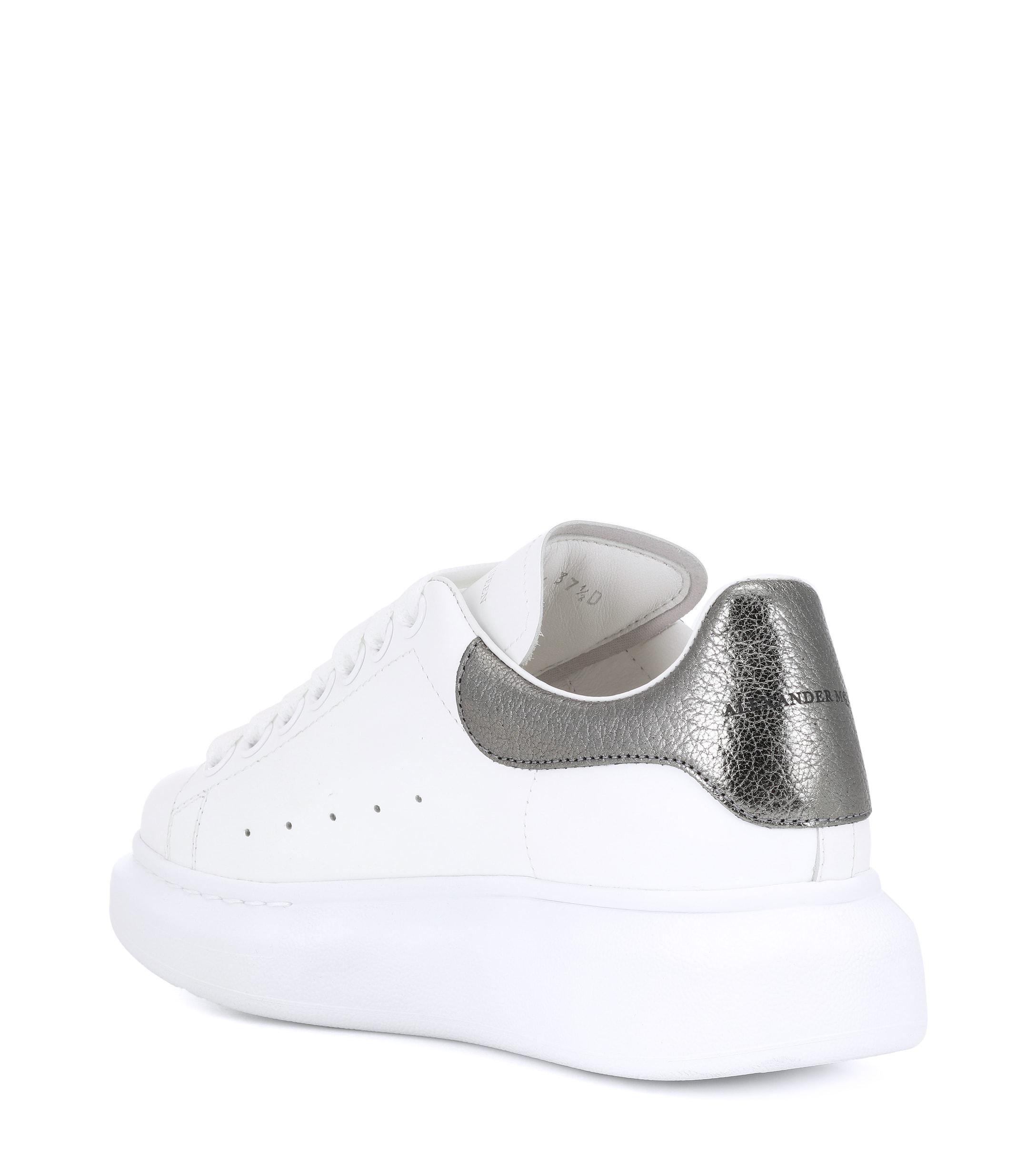 alexander mcqueen silver trainers