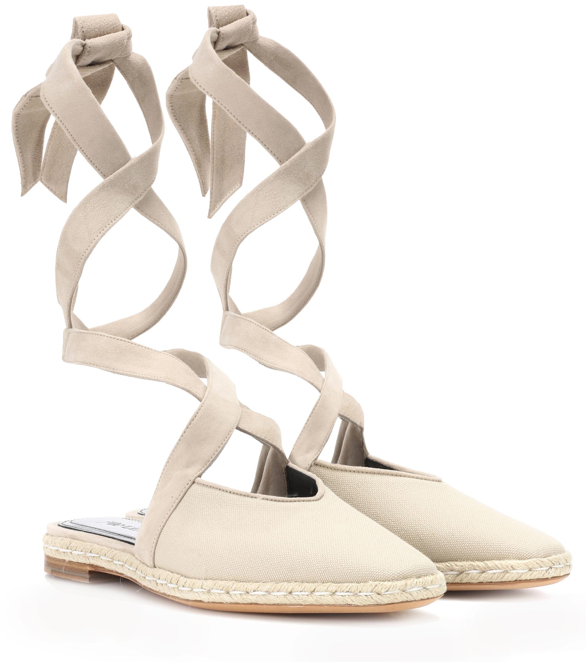 JW Anderson Canvas Laceup Sandals in Beige (Natural) Lyst