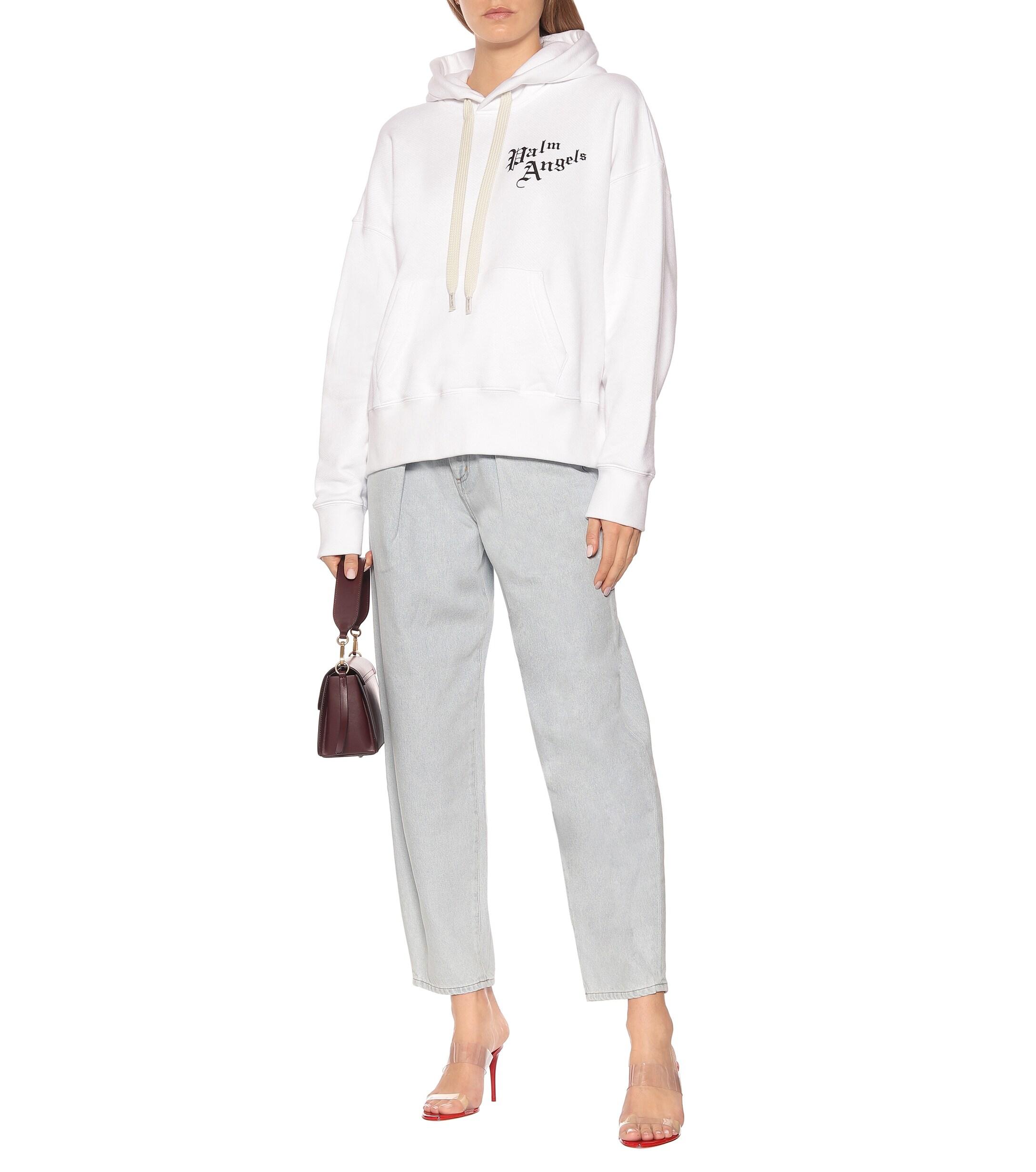 Palm Angels Cotton Hoodie in White - Lyst