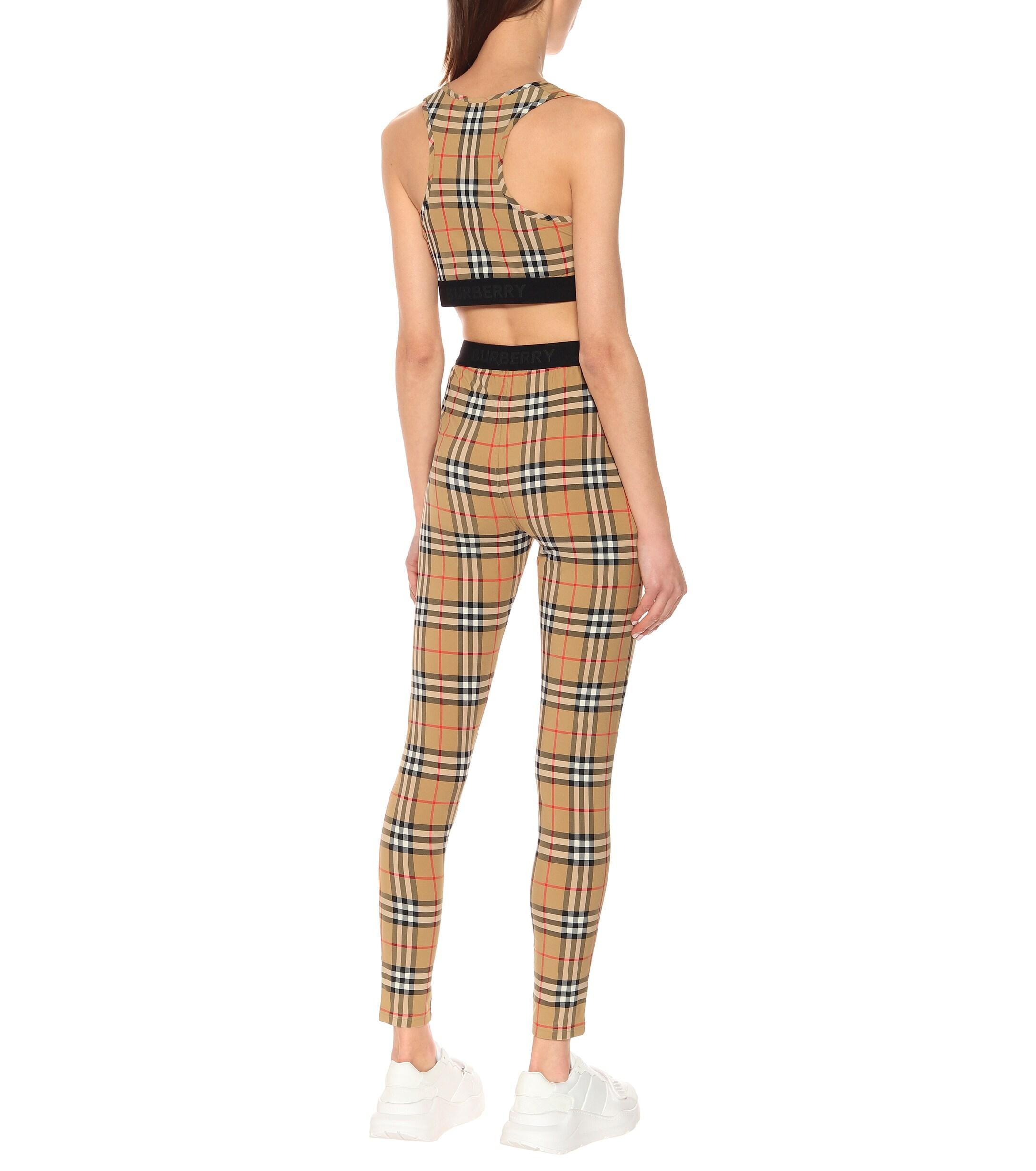 Burberry Synthetic Check leggings in Beige (Natural) - Lyst