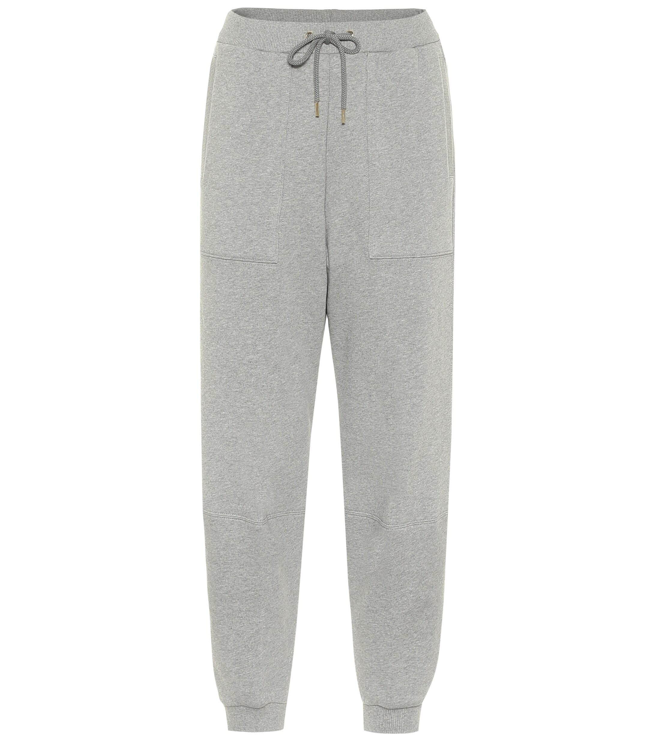 Stella McCartney Cotton-jersey Trackpants in Grey (Gray) - Lyst