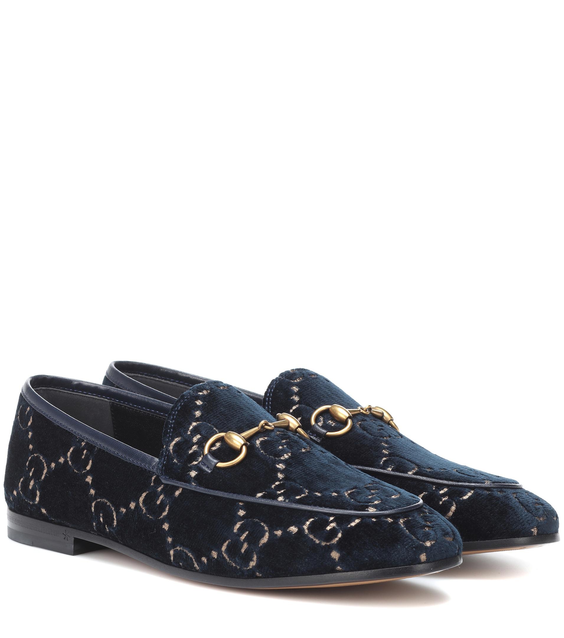 Blue velvet gucci shoes sale