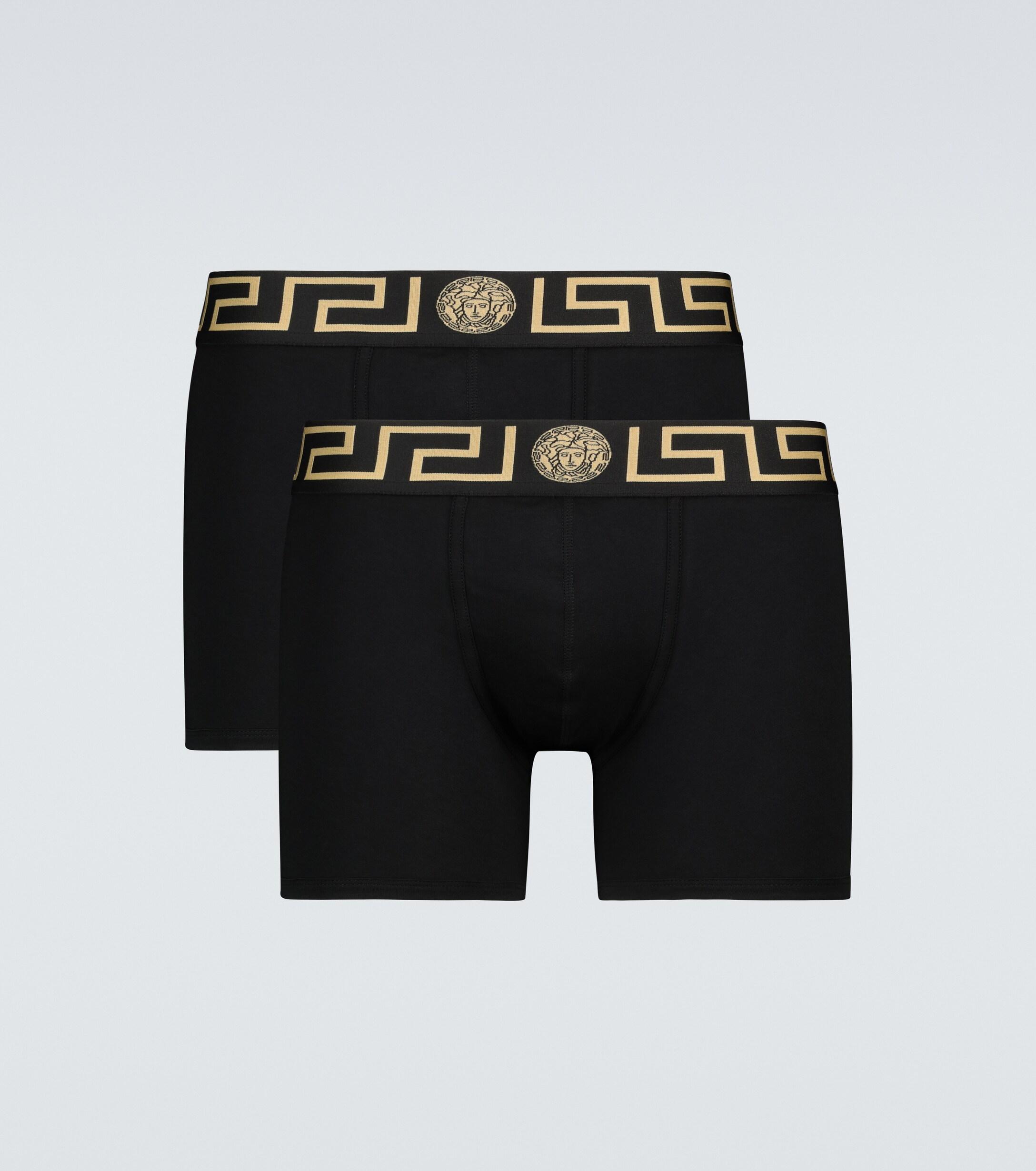 Versace Greca Border Trunks in Black for Men | Lyst