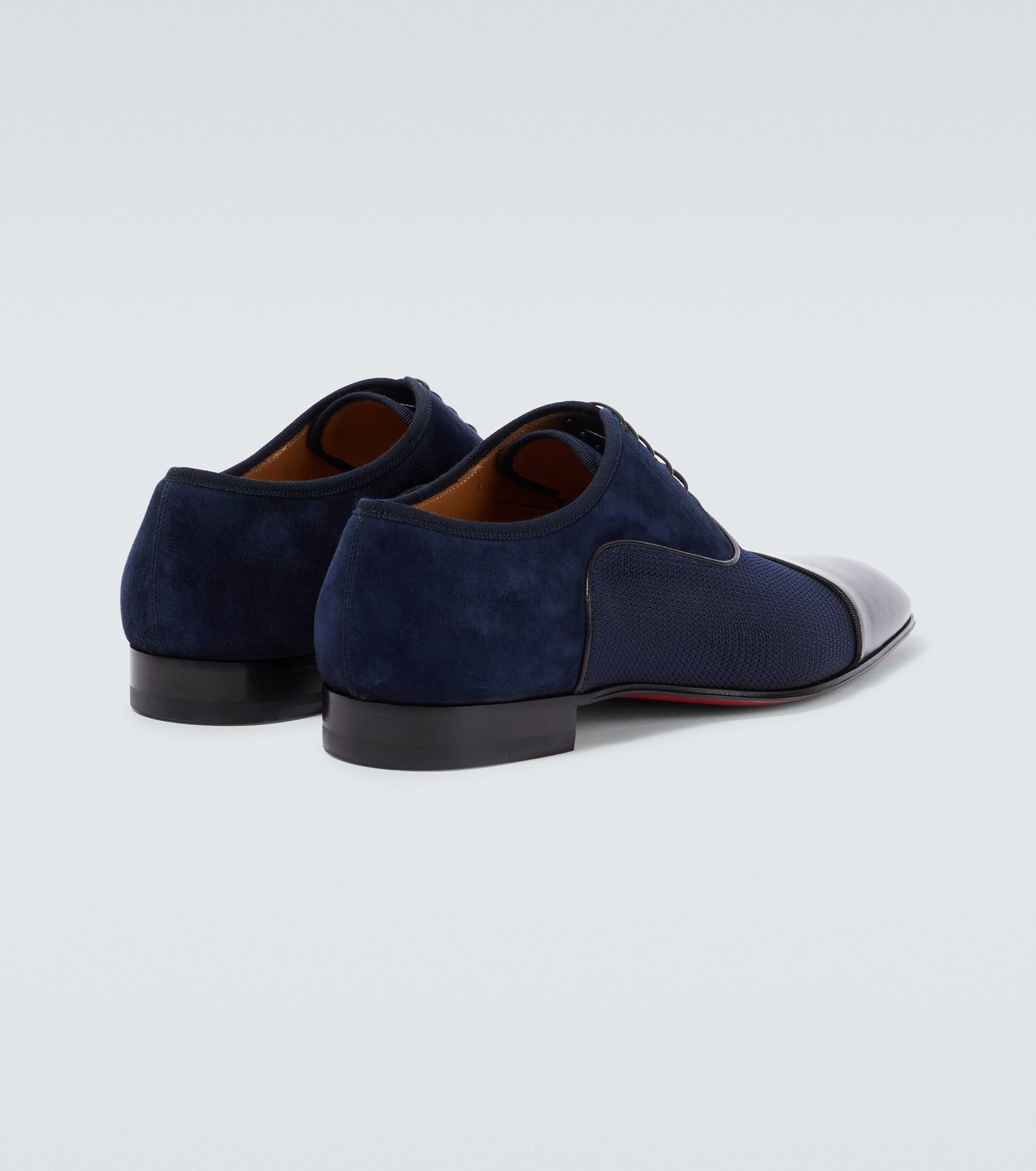 Christian Louboutin Blue Suede Greggo Oxford Shoe $1,050 CHRISTIAN LOUBOUTIN - *GREGGO* Suede Navy Blue  main image 3
