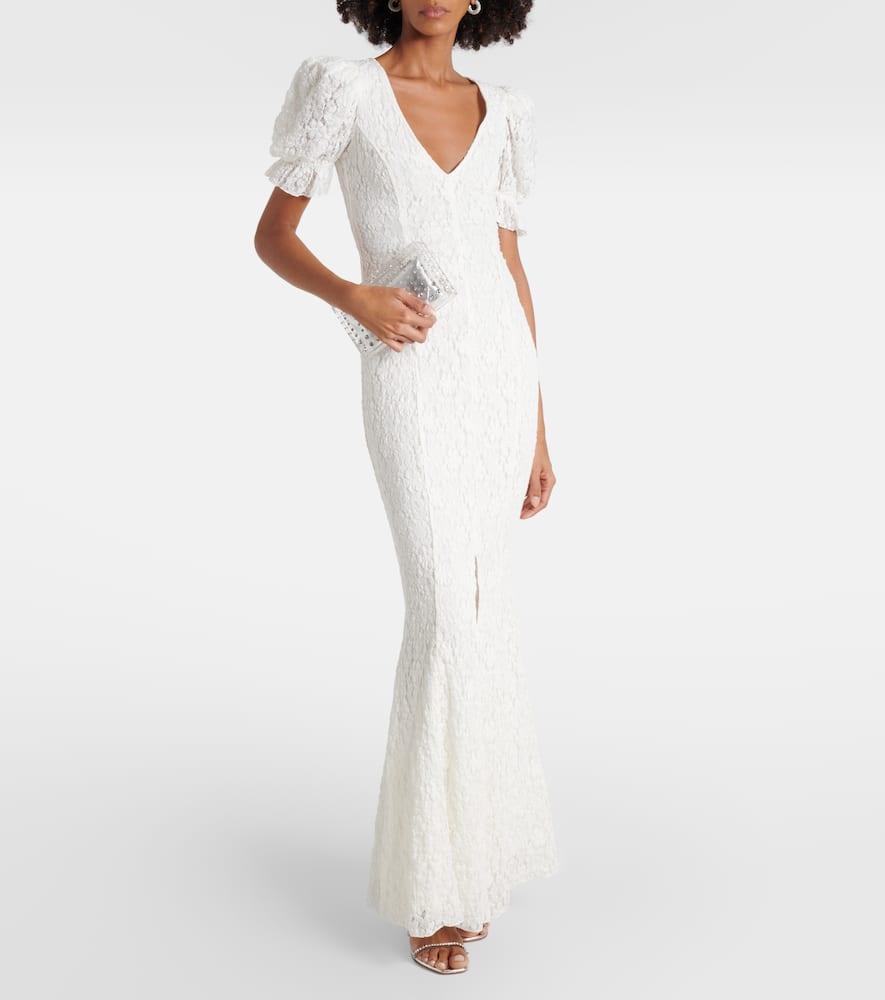 ROTATE BIRGER CHRISTENSEN Bridal Puff-Sleeve Lace Maxi Dress
