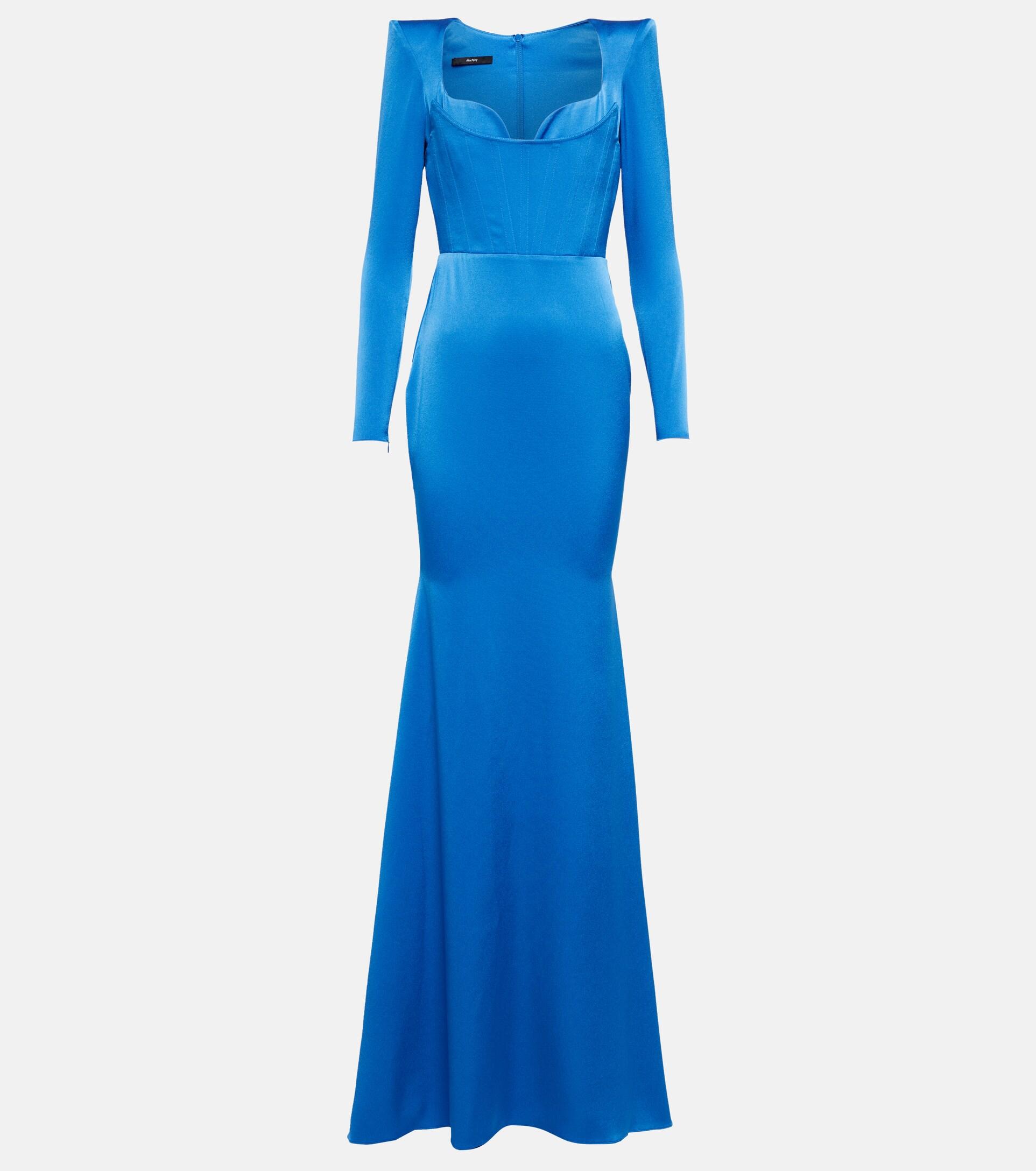 Alex Perry Crepe Gown in Blue | Lyst