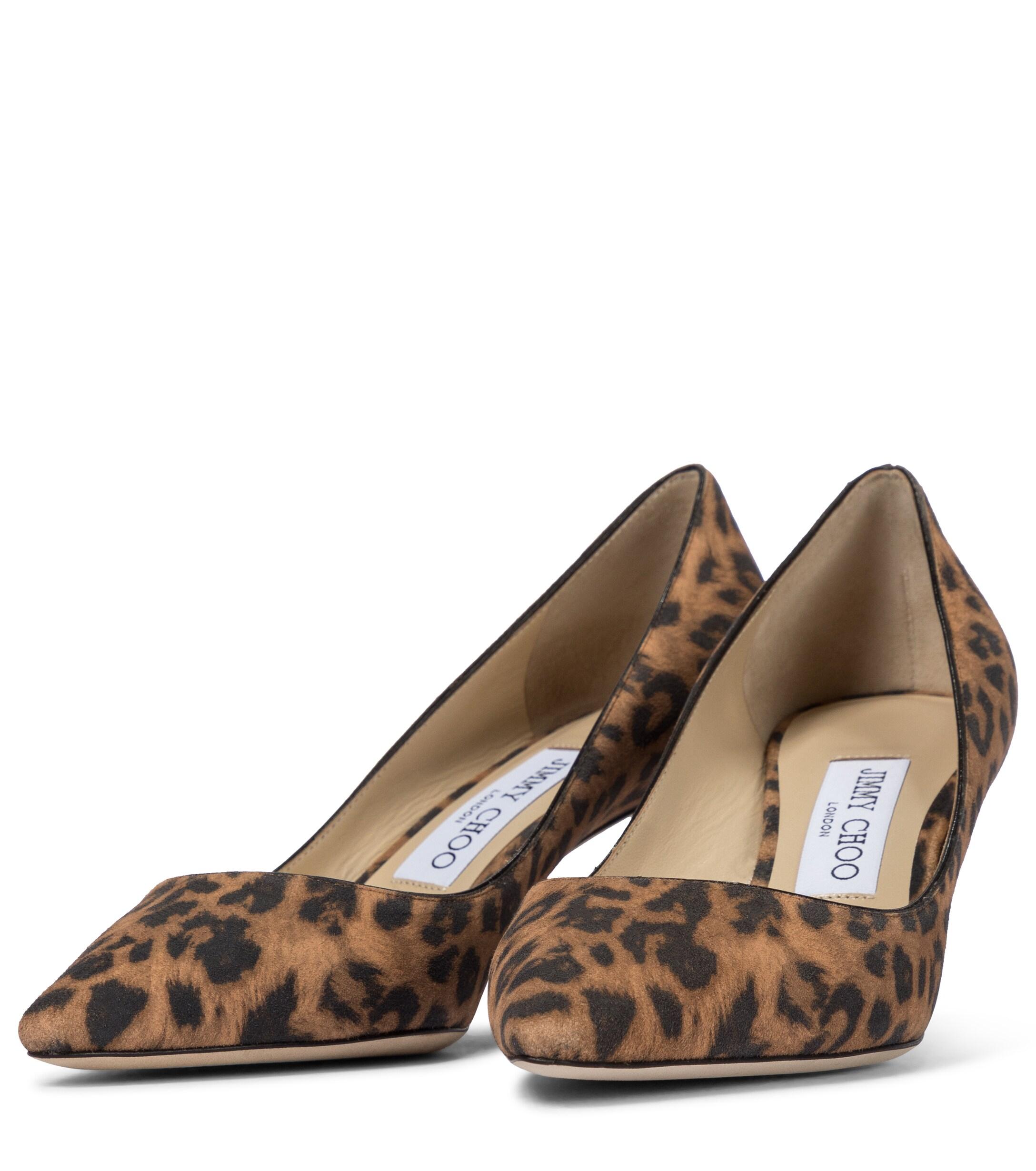 Jimmy Choo Romy 60 Leopardprint Suede Pumps in Brown Lyst