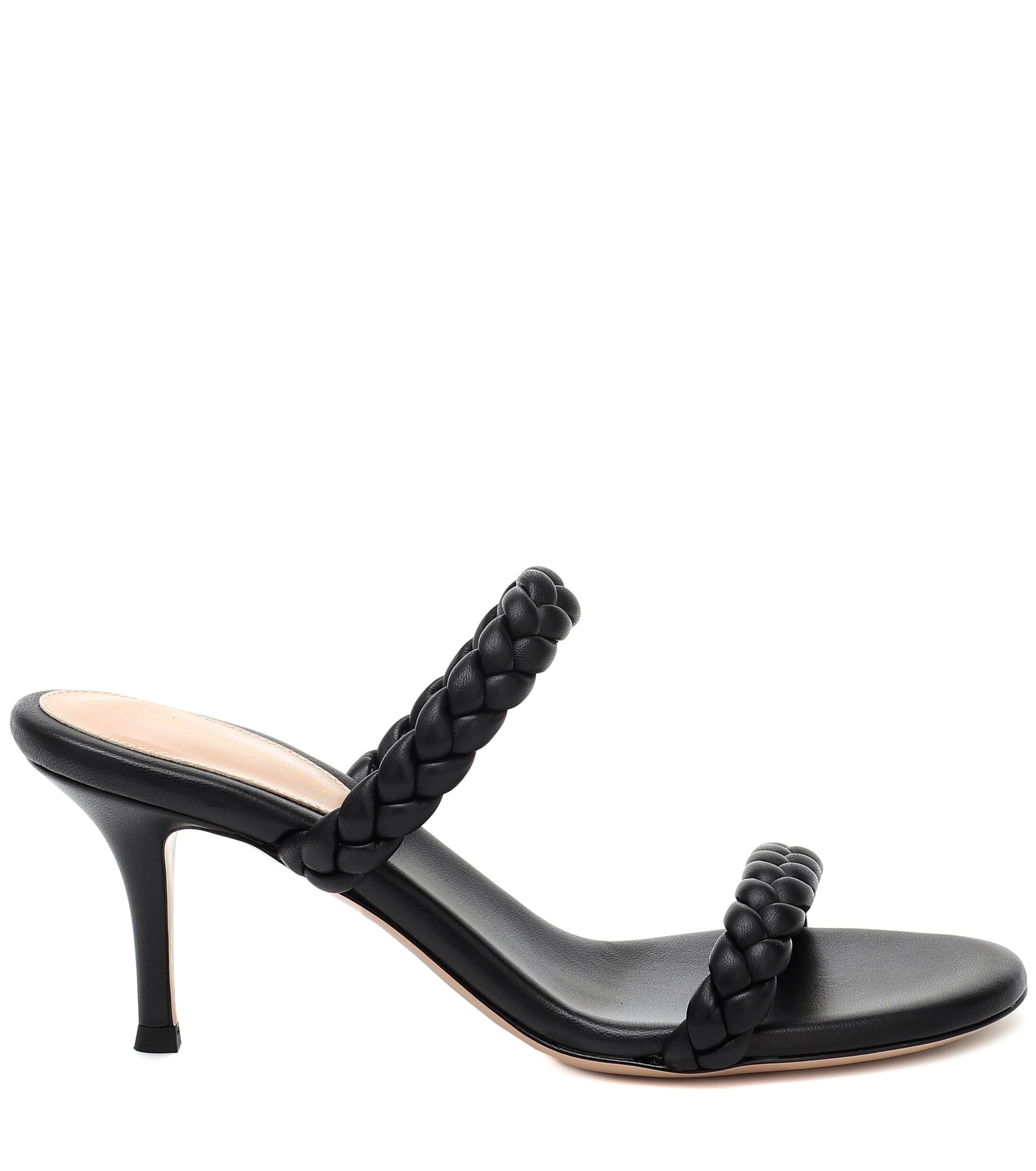 gianvito rossi braided metallic leather sandals