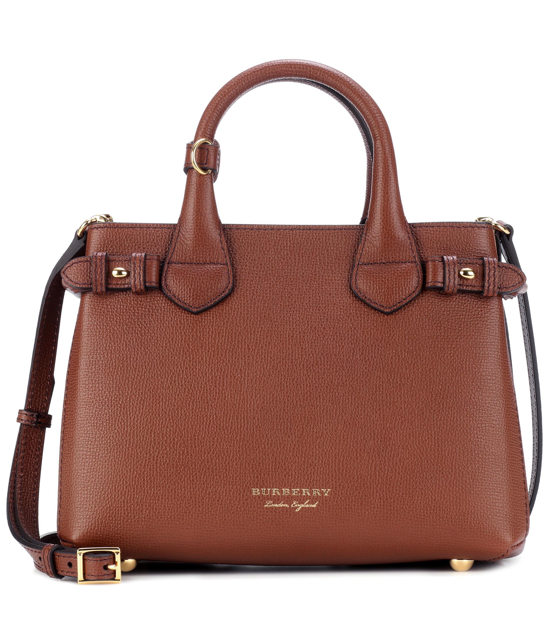Burberry The Baby Banner Leather Shoulder Bag in Brown | Lyst