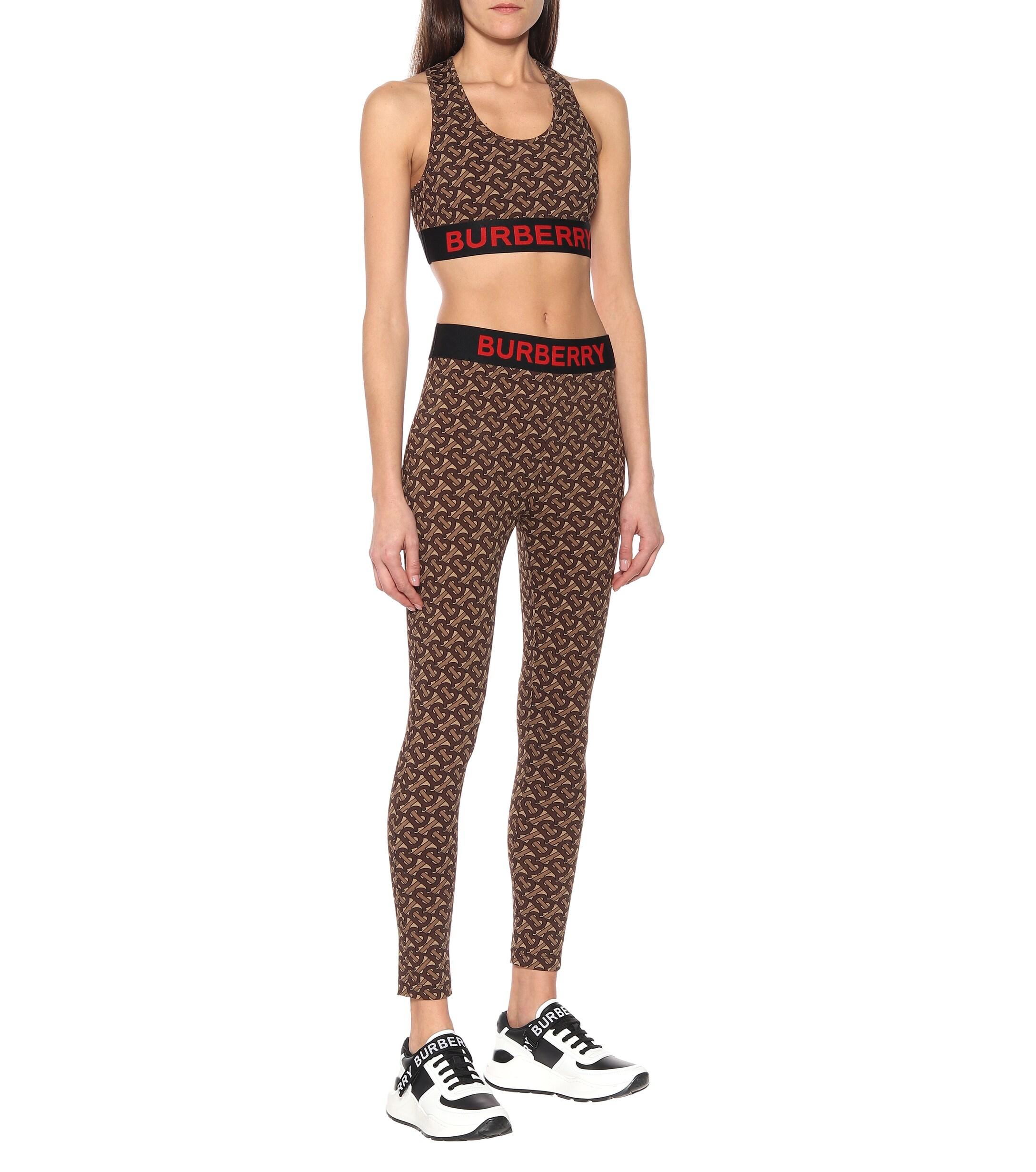 Burberry Tb Sports Bra in Brown - Lyst