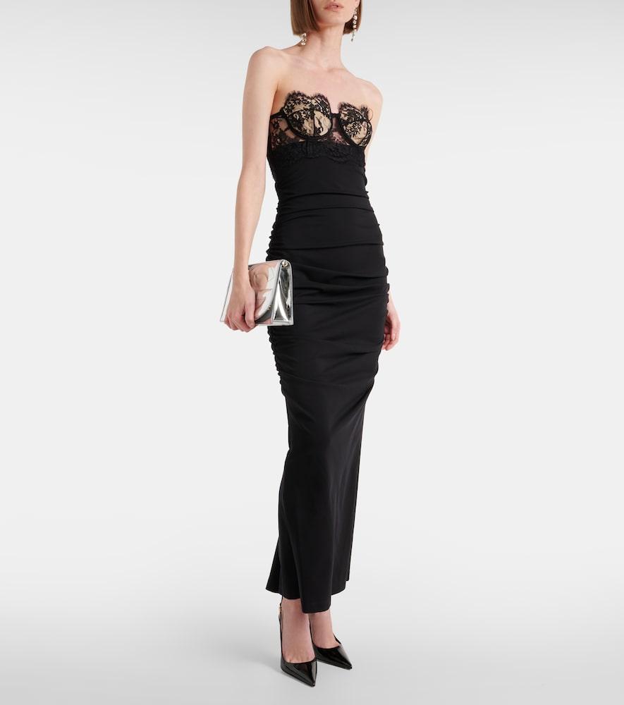 ruffled maxi dress Otna Ruffle Detail Chiffon Maxi Dress in Black
