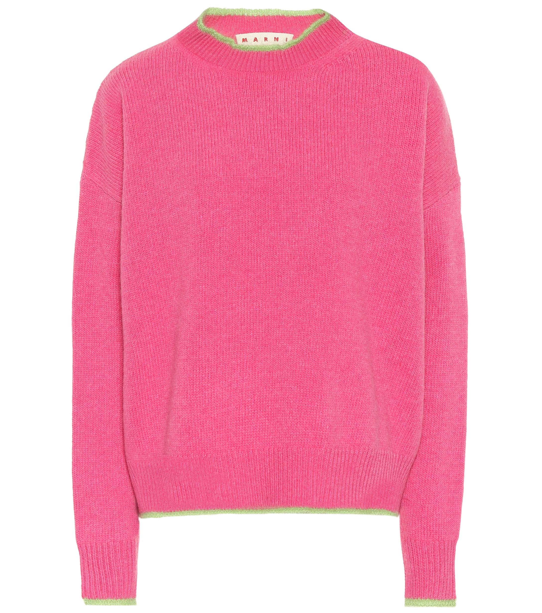 Marni Wool And Mohair-blend Sweater in Pink - Lyst