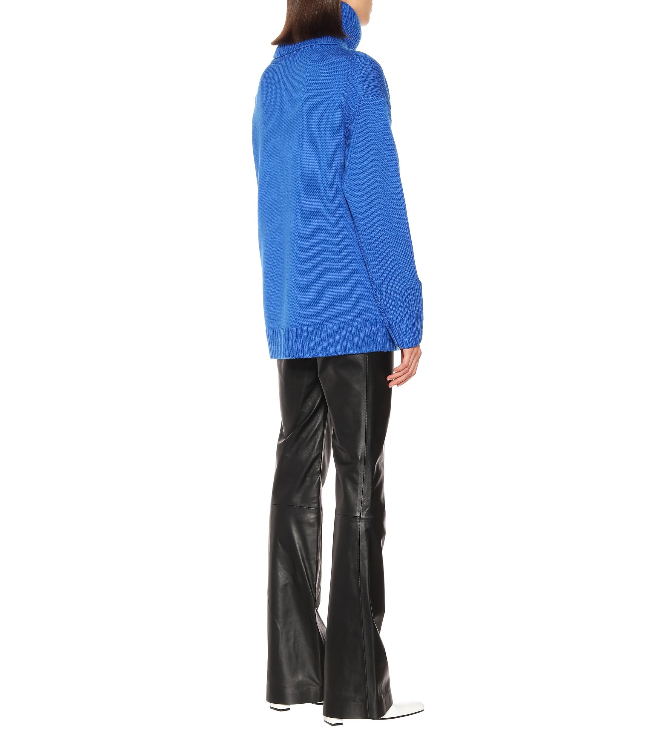 JOSEPH Sloppy Joe Wool Sweater in Blue Lyst