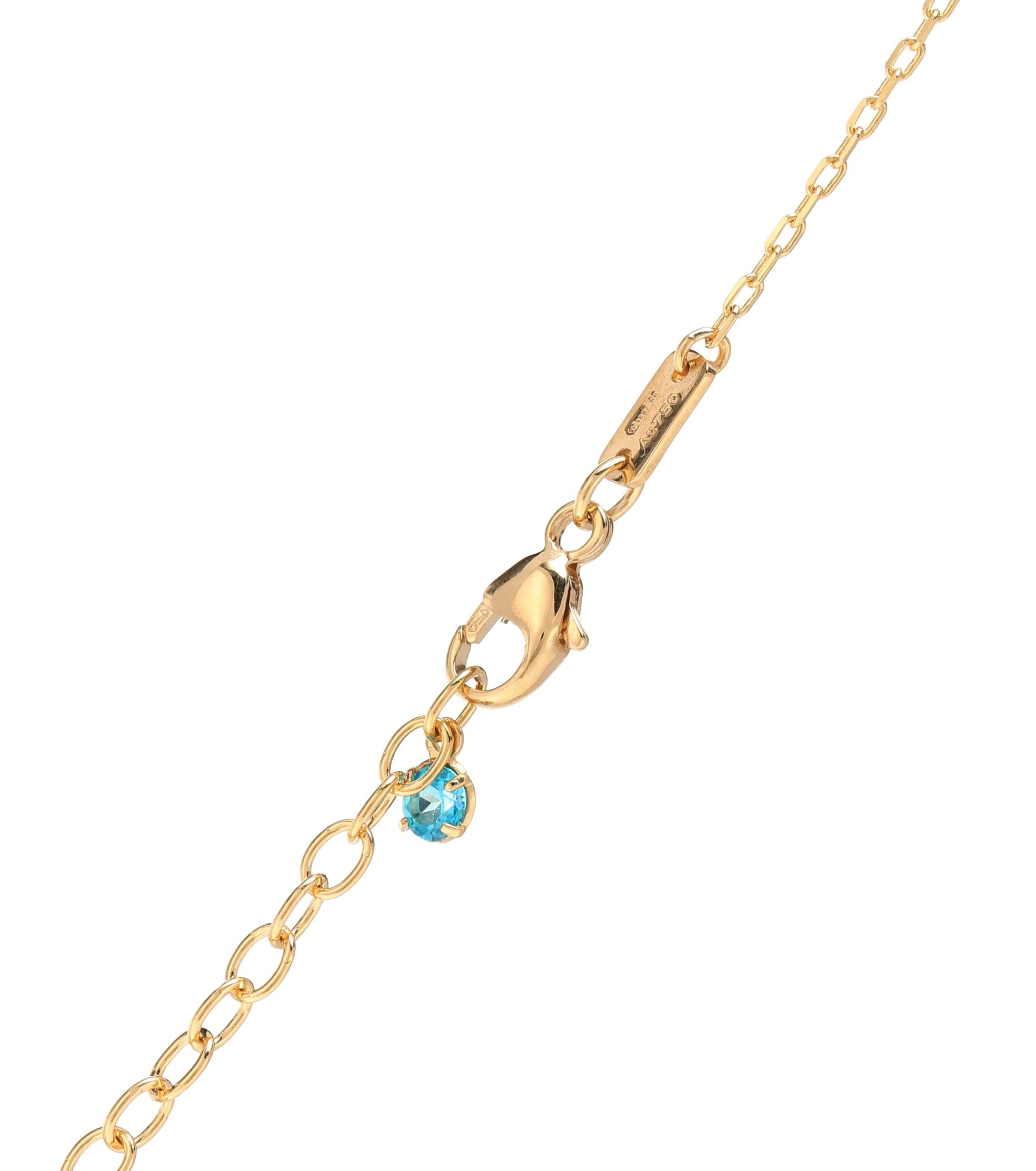 Gucci Double G 18kt Gold And Topaz Necklace in Metallic - Lyst