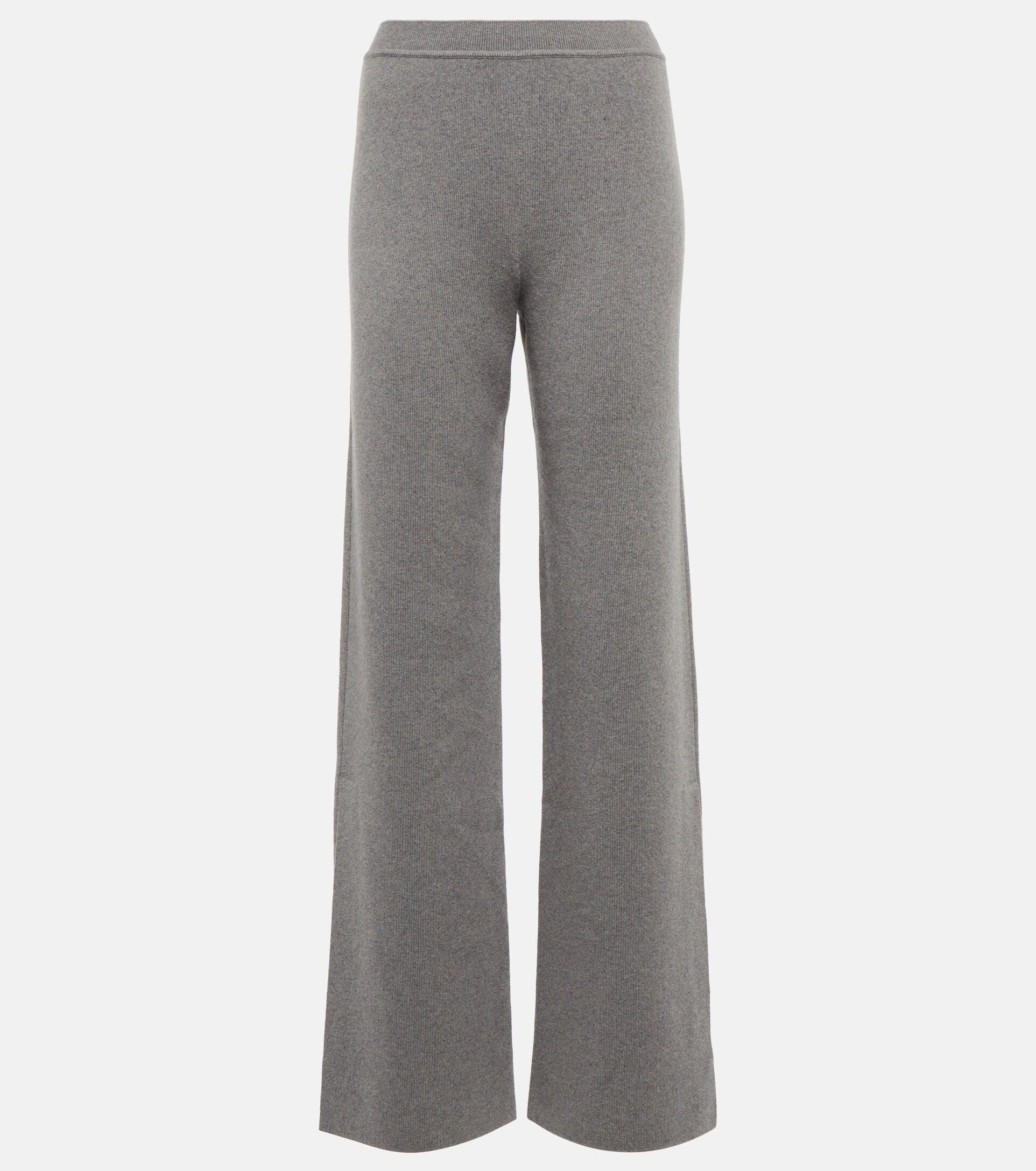 Loro Piana Wide Cashmere Pants in Gray | Lyst