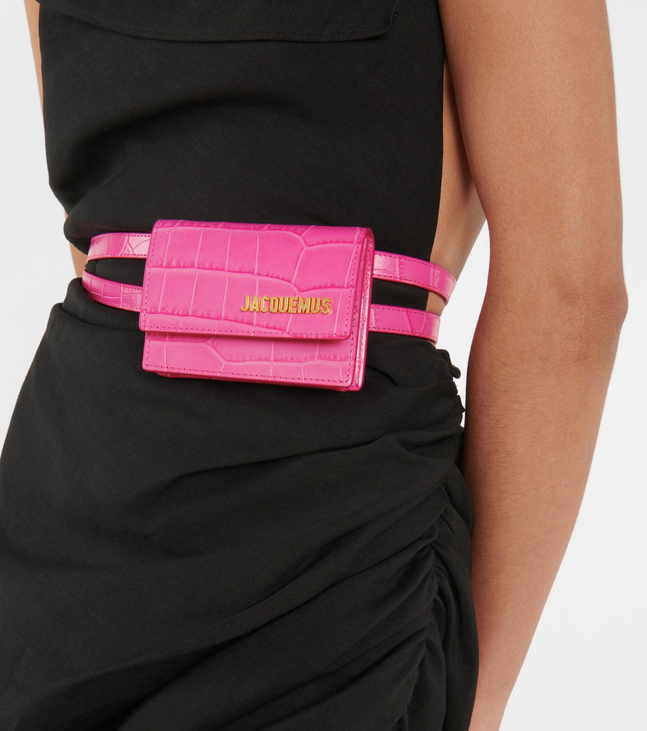 Jacquemus La Ceinture Bello Croc-effect Leather Belt Bag in Pink | Lyst