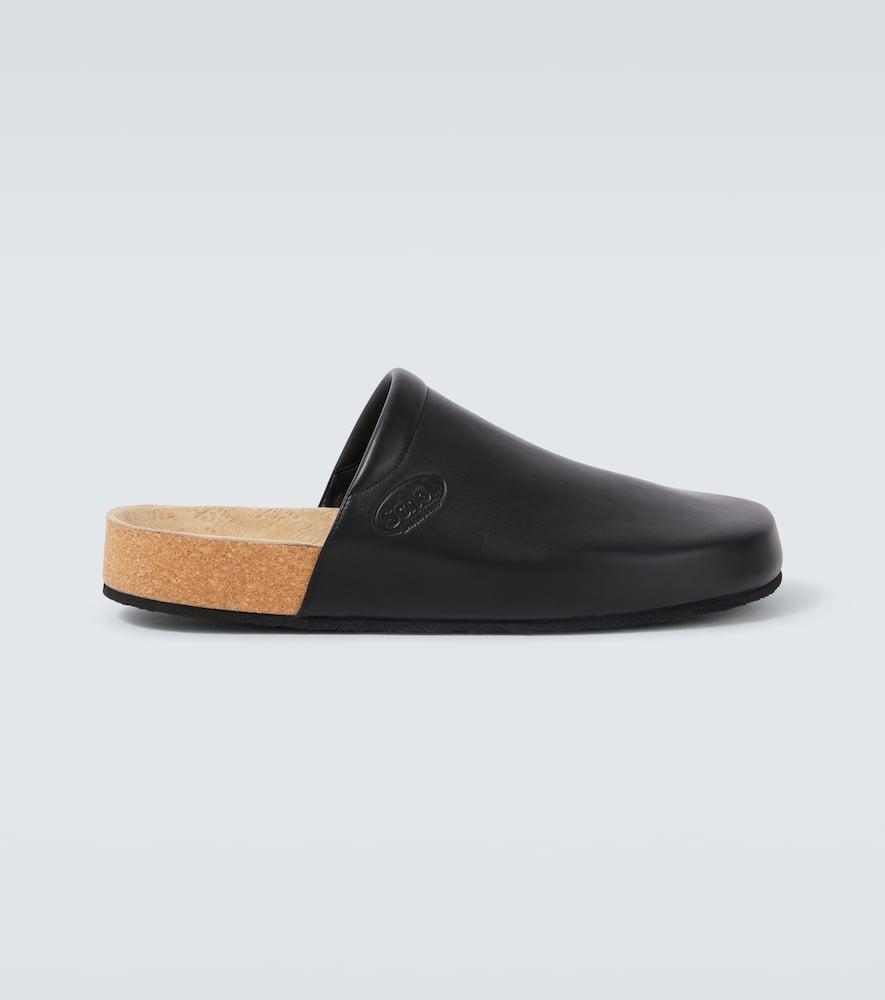 サンダル Balenciaga Black Leather Chateau Slippers Balenciaga Sunday Leather Slippers | Black | FARFETCH