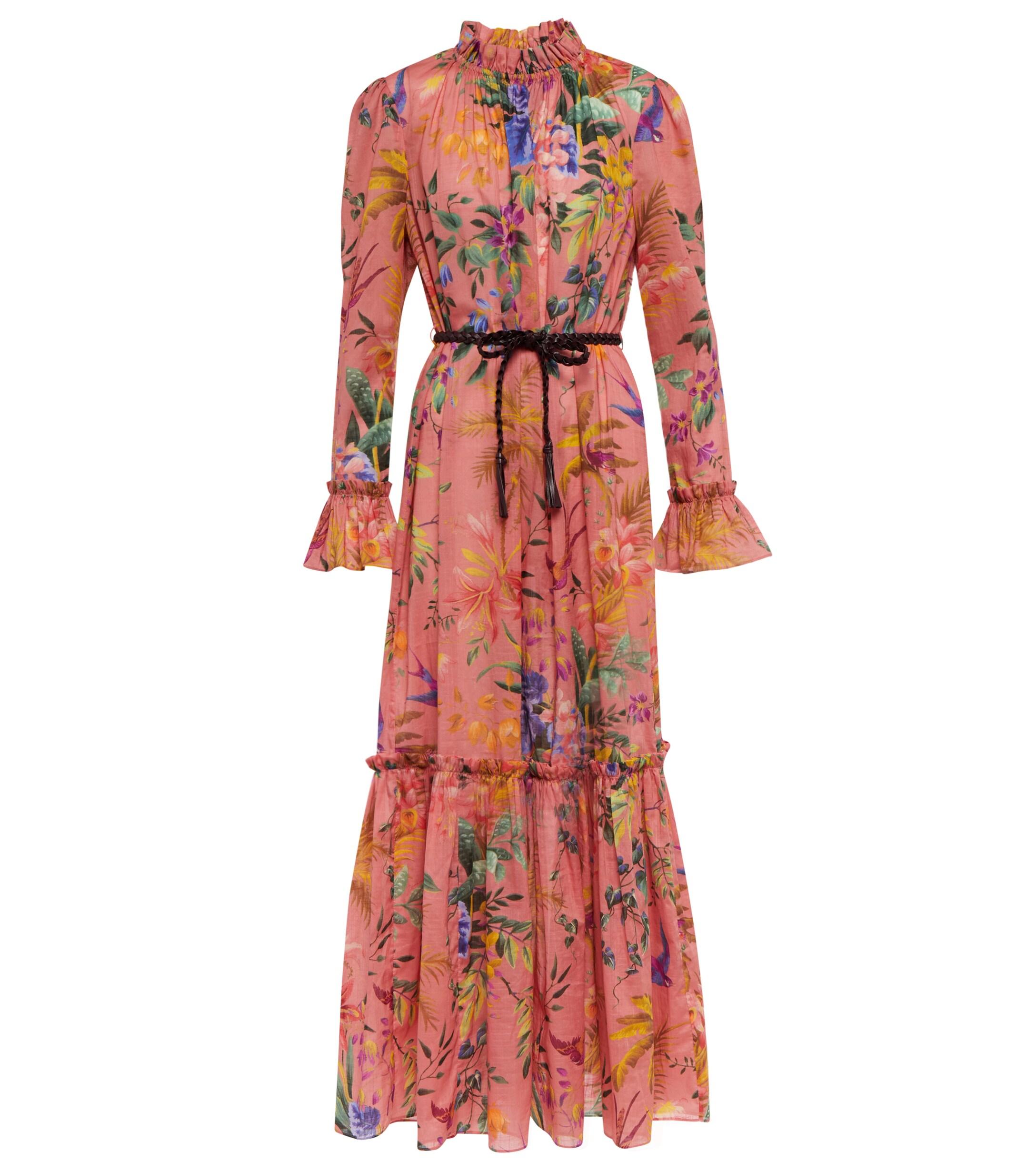 Zimmermann Tropicana Floral Cotton Voile Midi Dress | Lyst Australia
