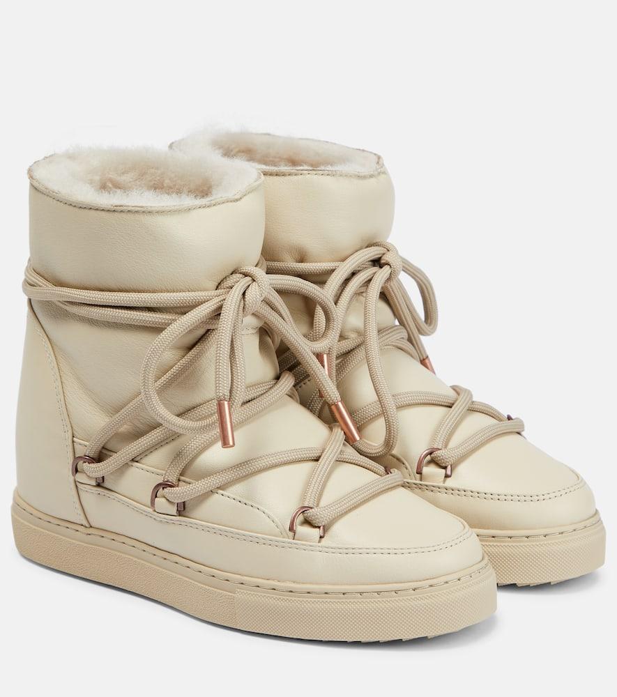 【Inuikii】クラシック Wedgeスエードアンドレザースノーブーツ Classic Wedge suede and leather snow boots in black