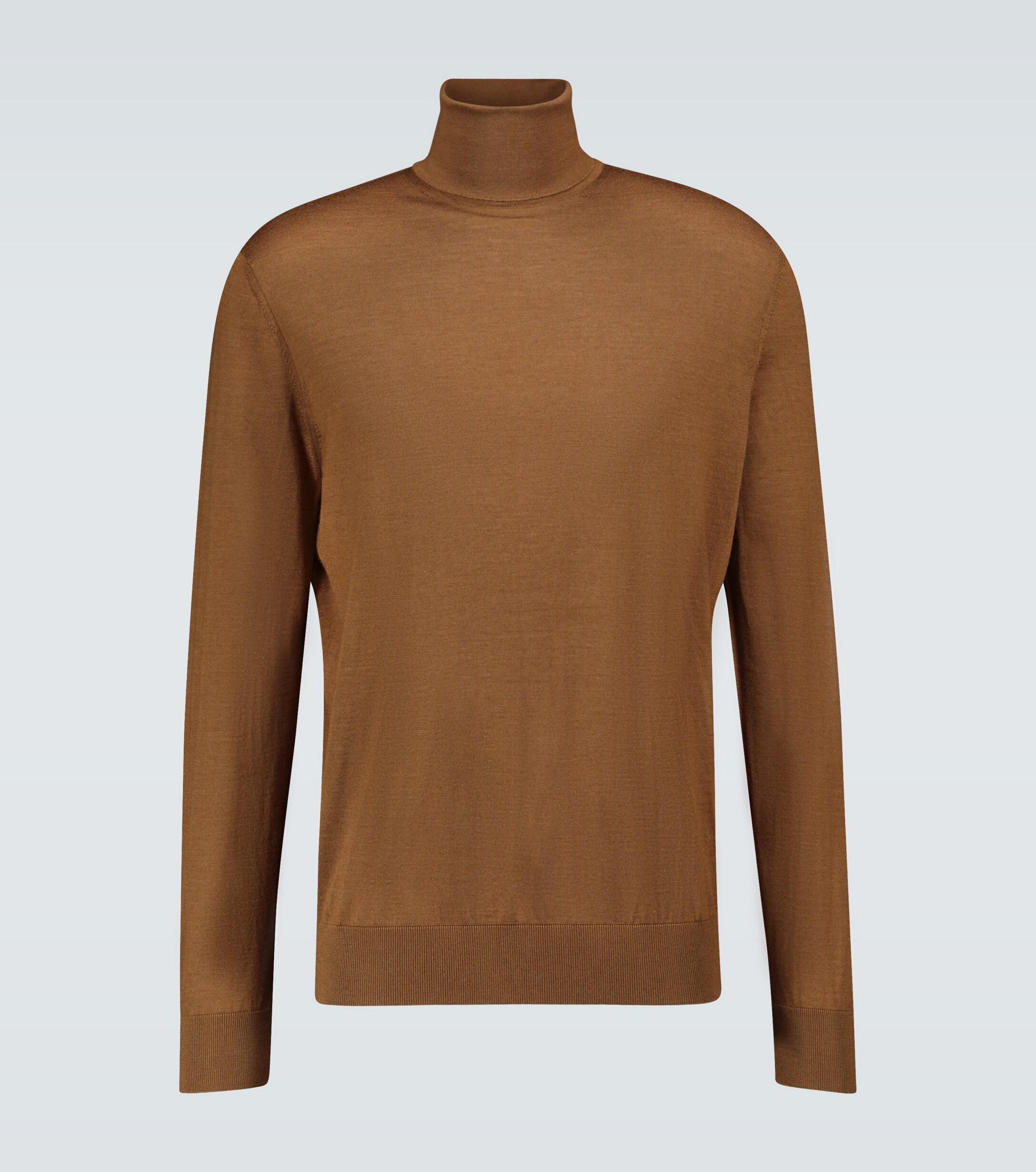Ermenegildo Zegna Cashmere Turtleneck Sweater in Brown for Men - Lyst