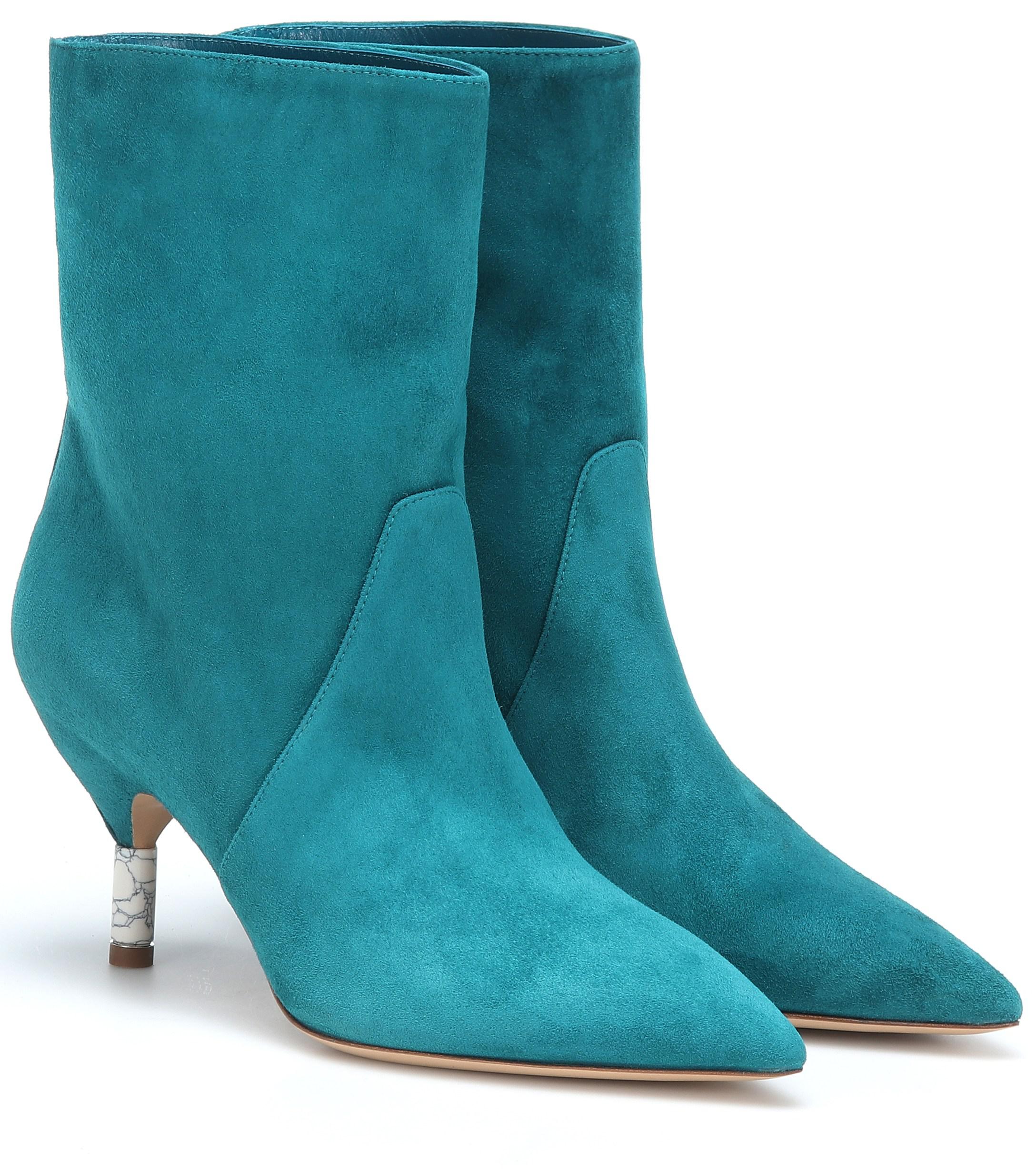 teal ankle boots