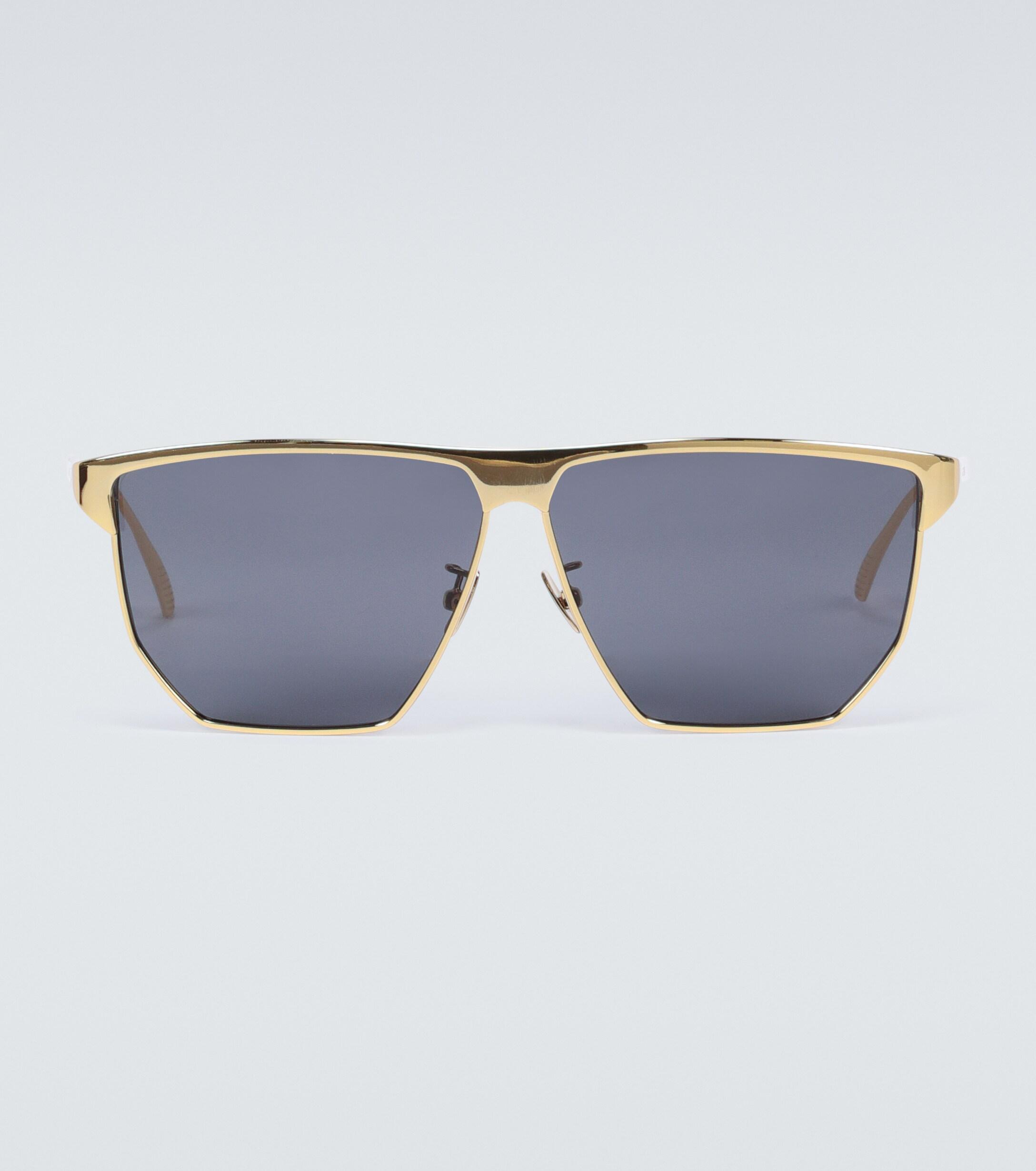 Bottega Metalframe Sunglasses in Gold (Metallic) for Men Lyst