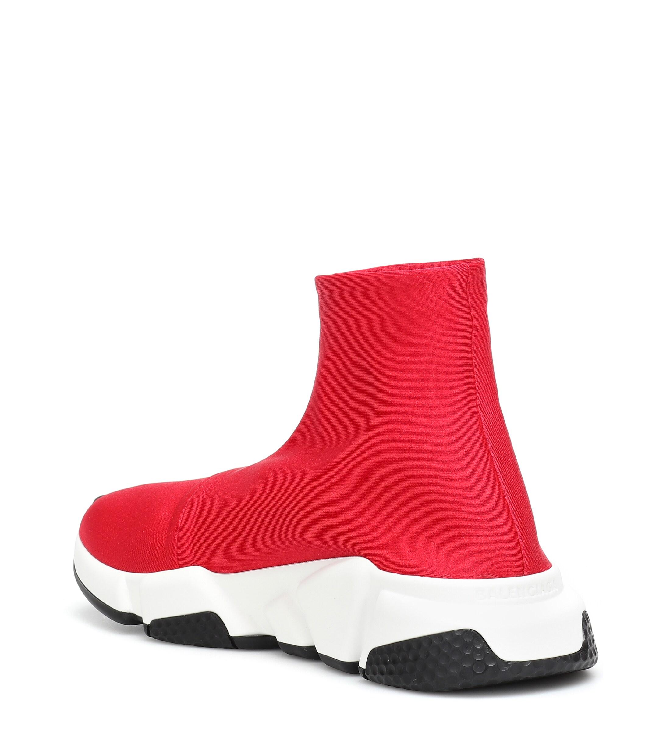 Balenciaga Speed Sneakers in Red - Lyst