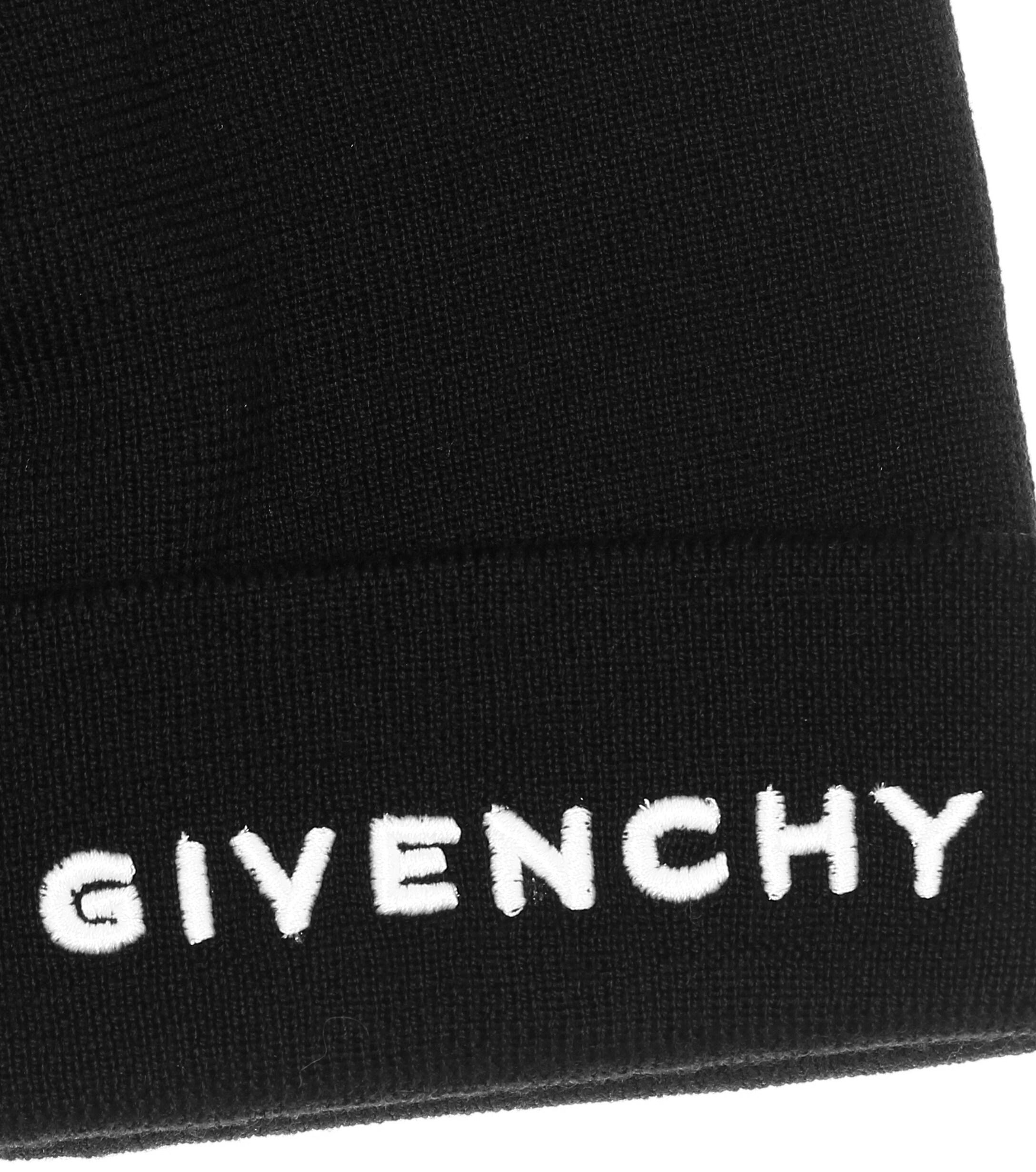 Givenchy Wool Logo Embroidered Beanie Hat in Black - Lyst