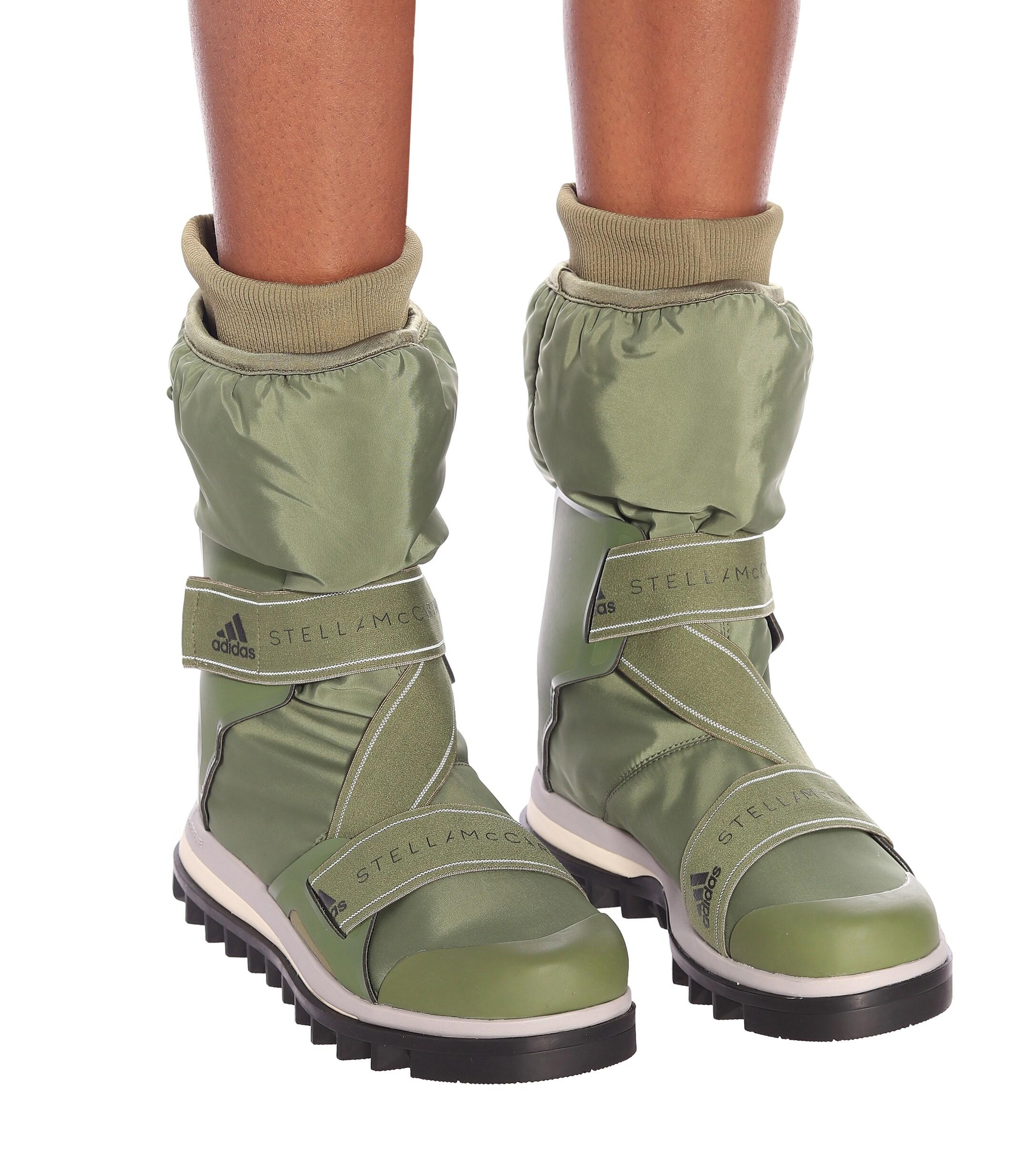 Adidas By Stella Mccartney Logo Snow Boots In Khaki Green Lyst