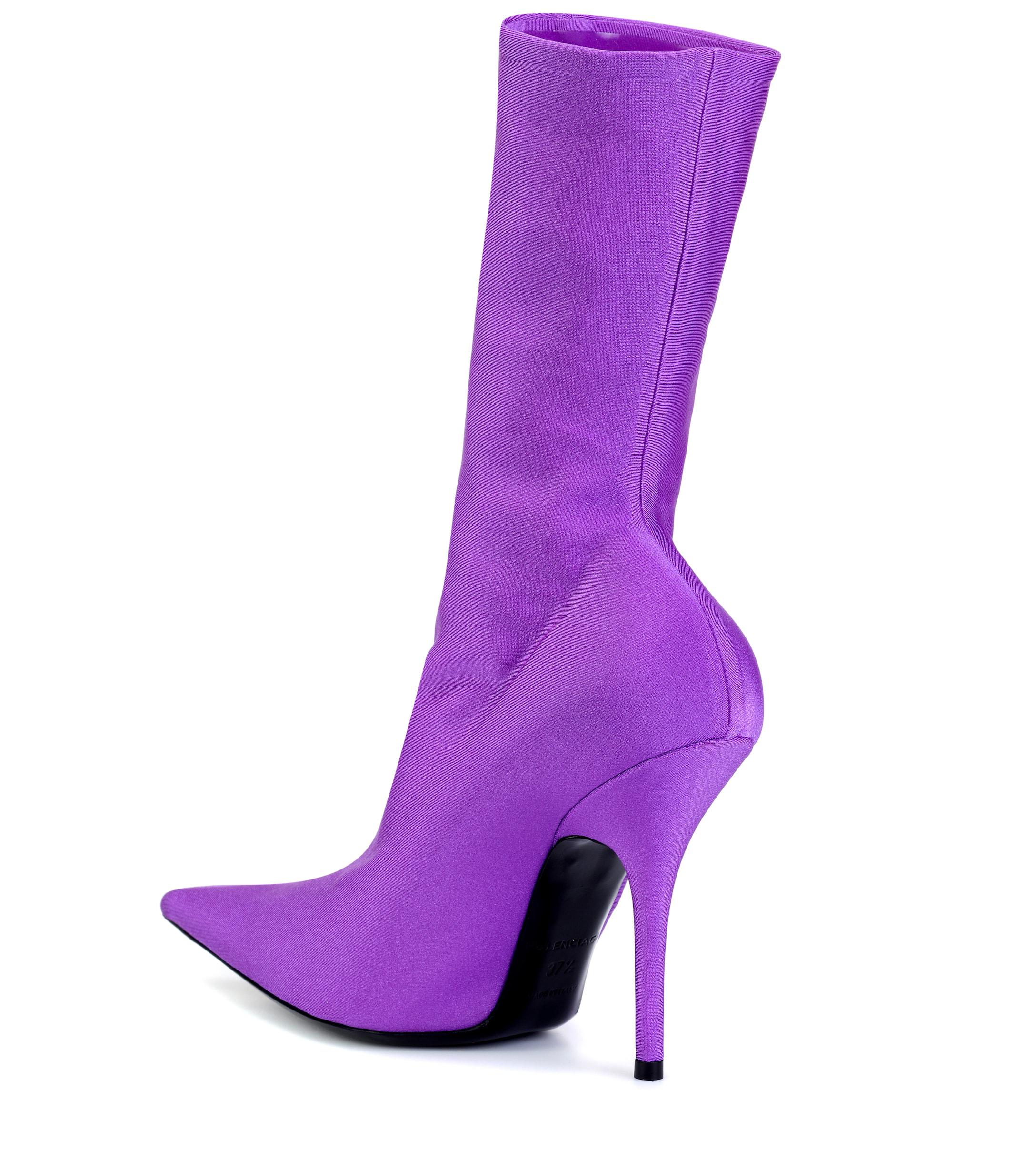 purple balenciaga boots