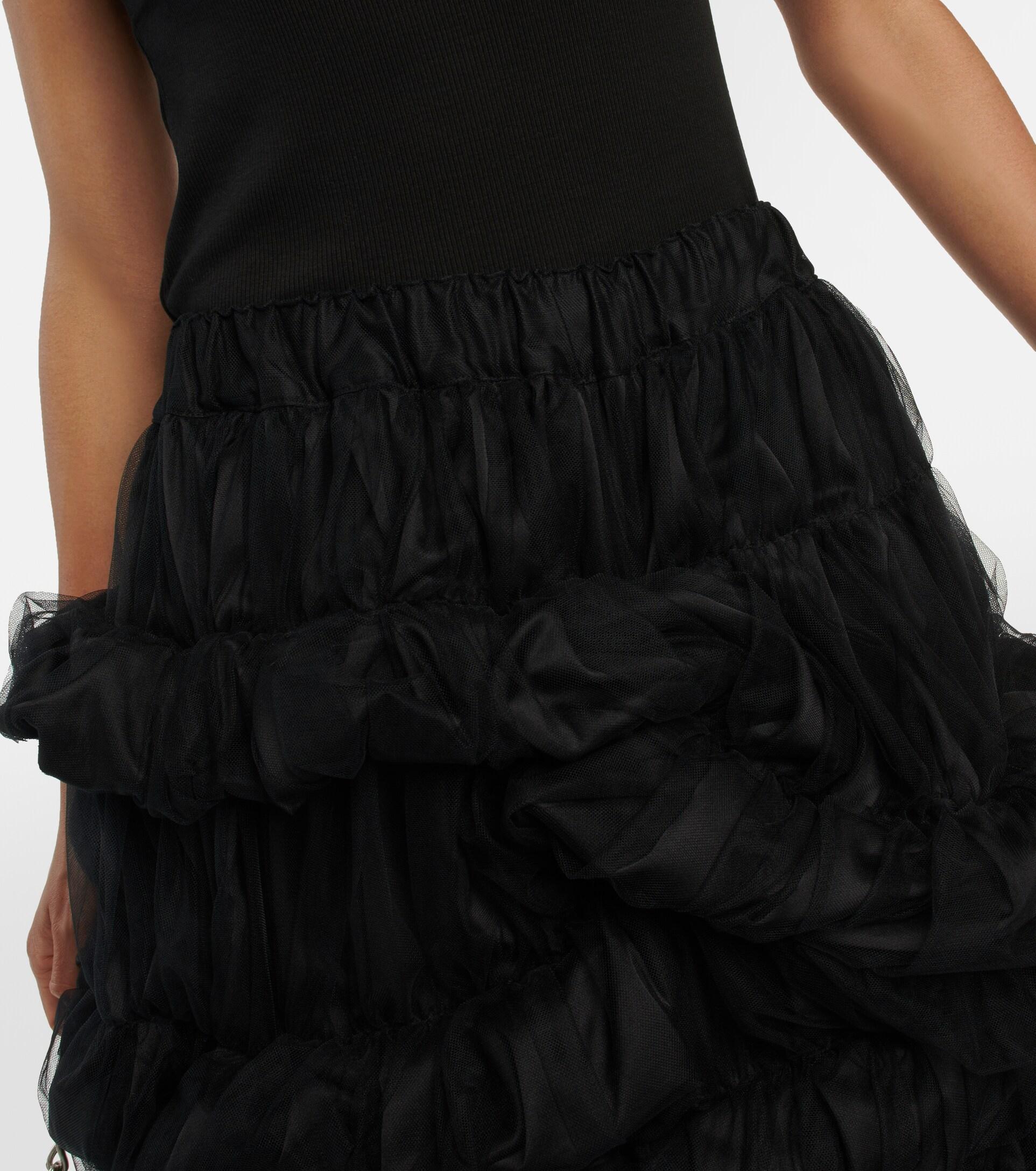 Noir Kei Ninomiya X Comme Des Garcons Satin Tulle Tiered Pleated