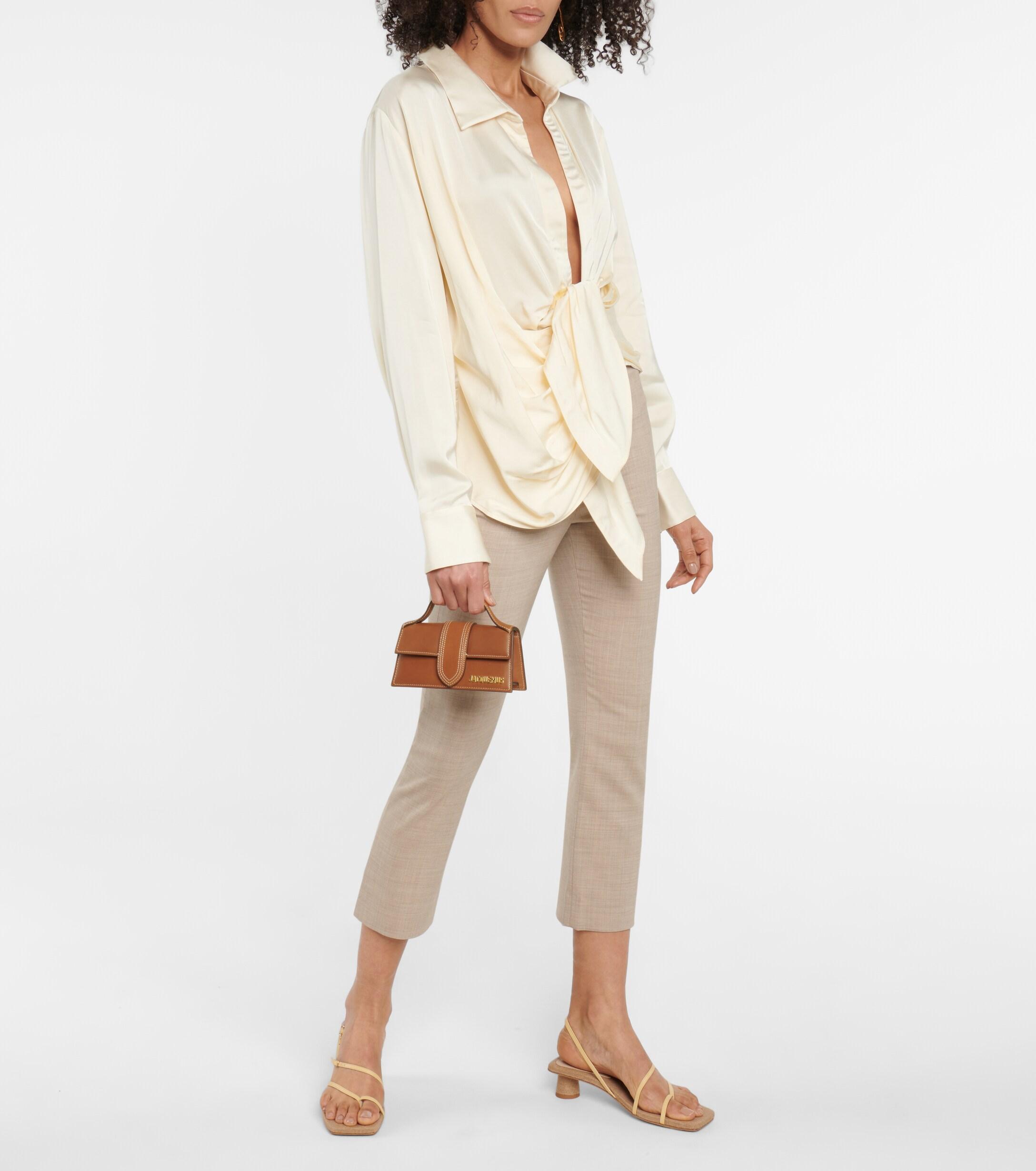 jacquemus le bambino medium leather shoulder bolsa