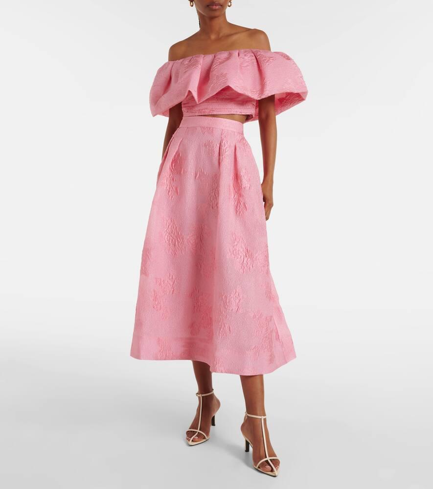 【REBECCA VALLANCE】ゼリーフローラルマキシスカート Rebecca Vallance Zelie Floral Maxi Skirt in Pink | Lyst
