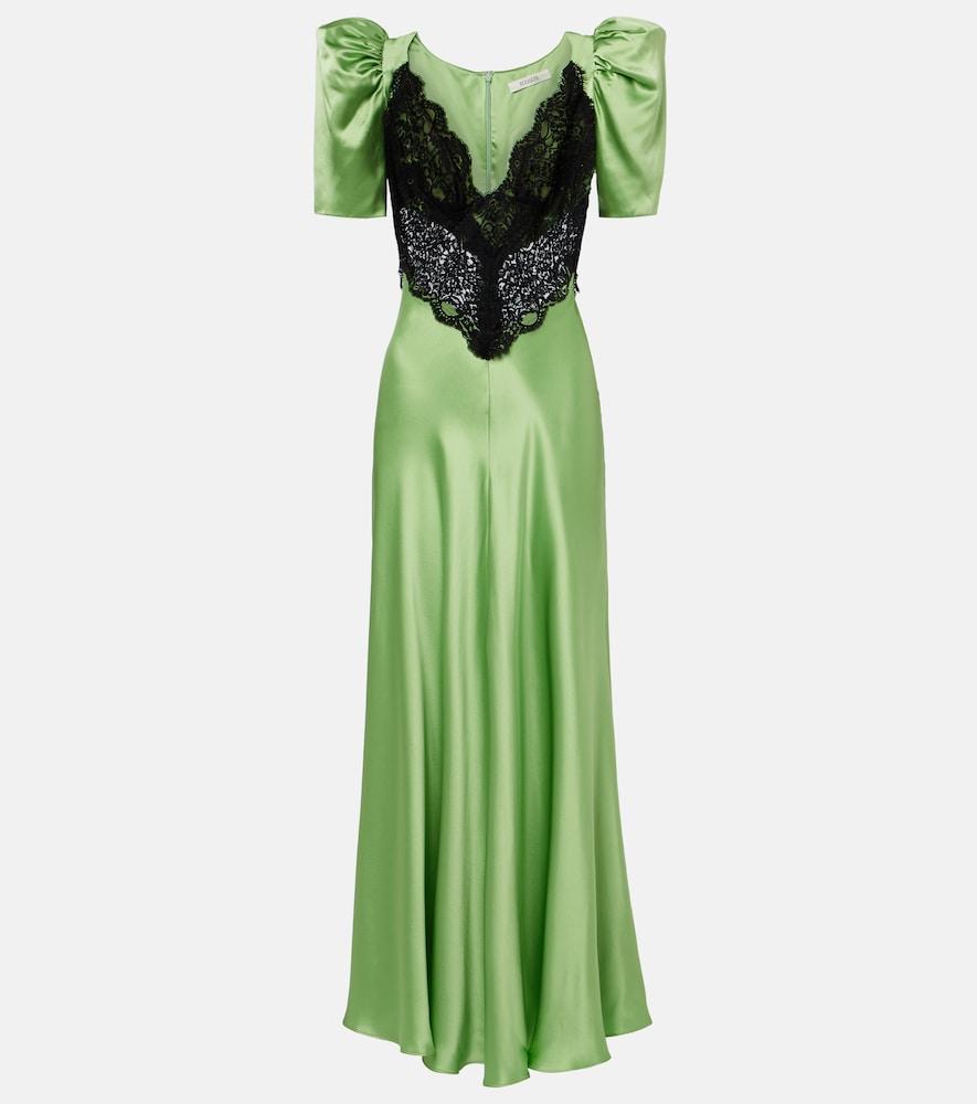 chinese dress ladies Black Silk Satin Cap Sleeve Dress with Lace Collar main image 0