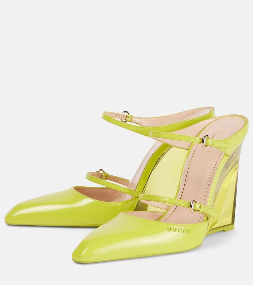 Gucci Wedge Mule, Leather in Yellow Lyst UK
