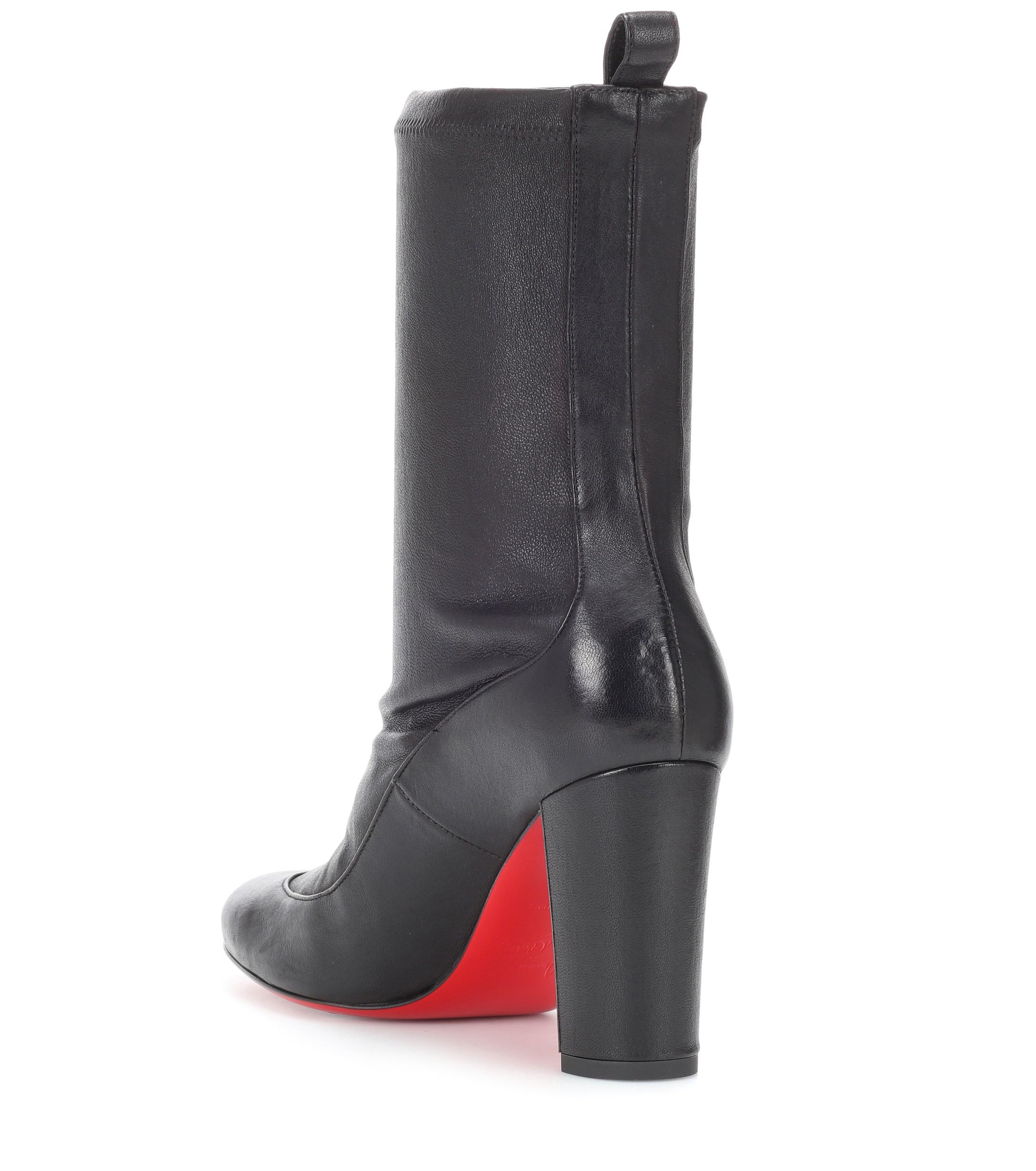 Christian Louboutin Gena Bootie 85 Leather Ankle Boots In Black Lyst 6209