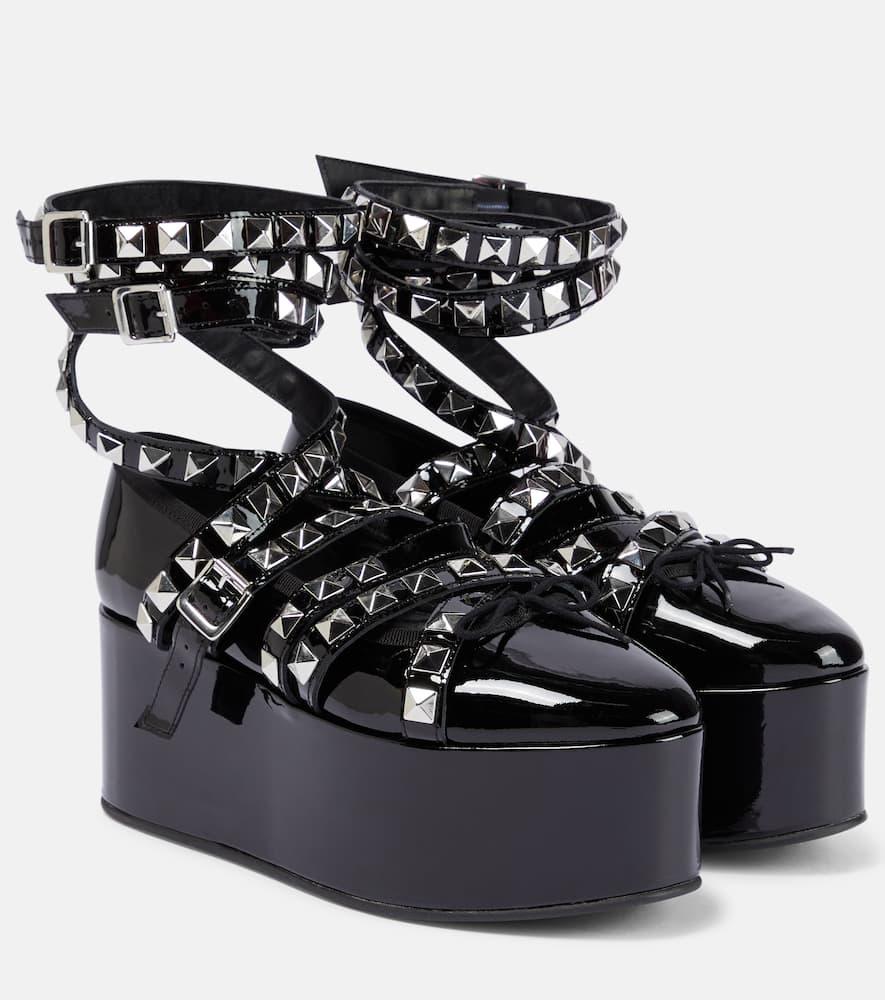 Noir Kei Ninomiya X Repetto Studded Platform Flats in Black