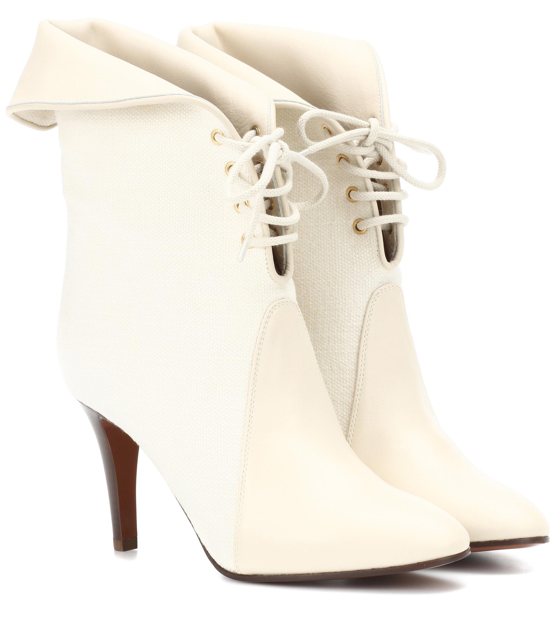 Kole Canvas And Leather Ankle Boots - Lyst