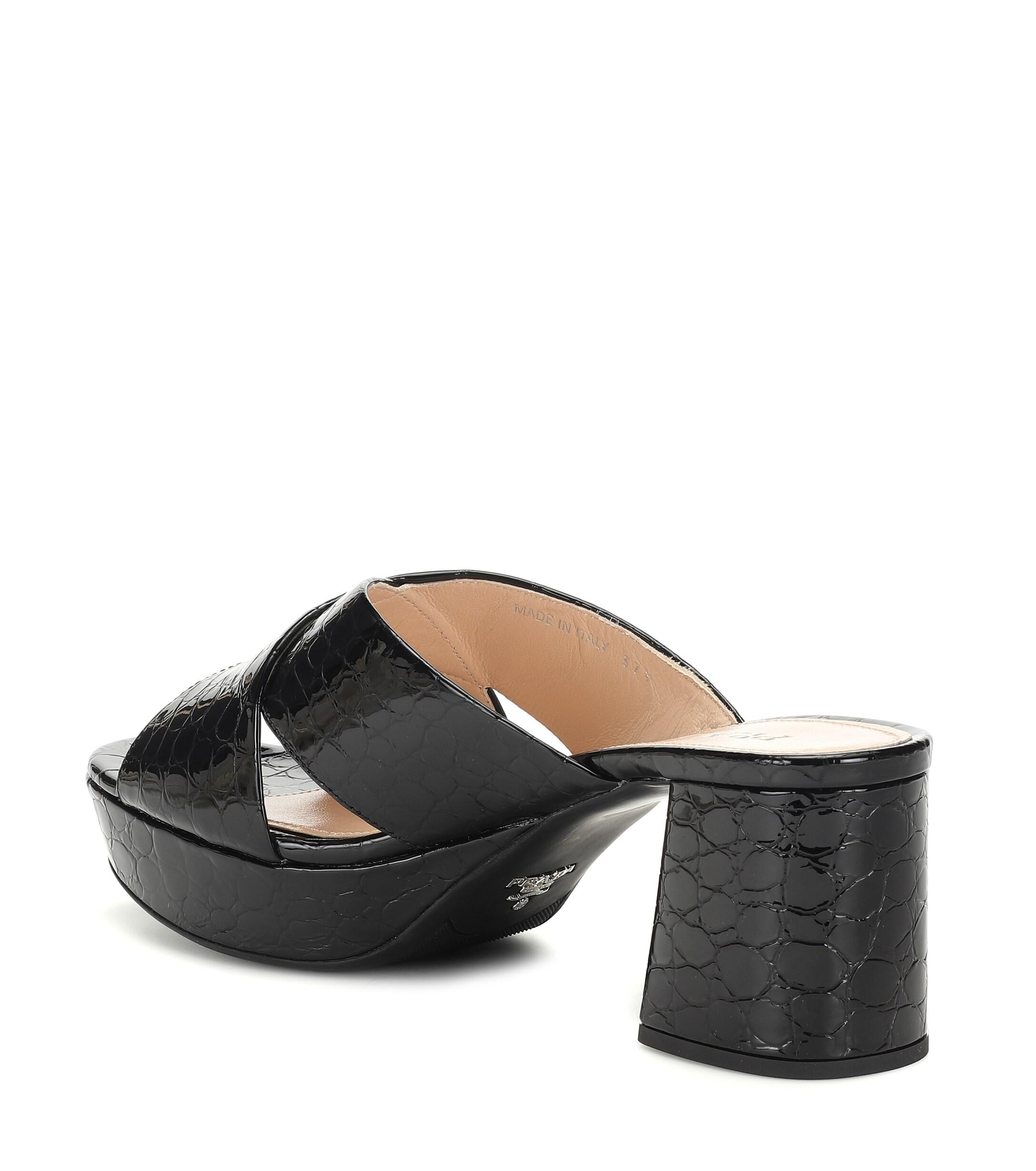 Prada Croc Effect Leather Pumps In Black Lyst Prada Croc Effect Leather Pumps In Black Lyst