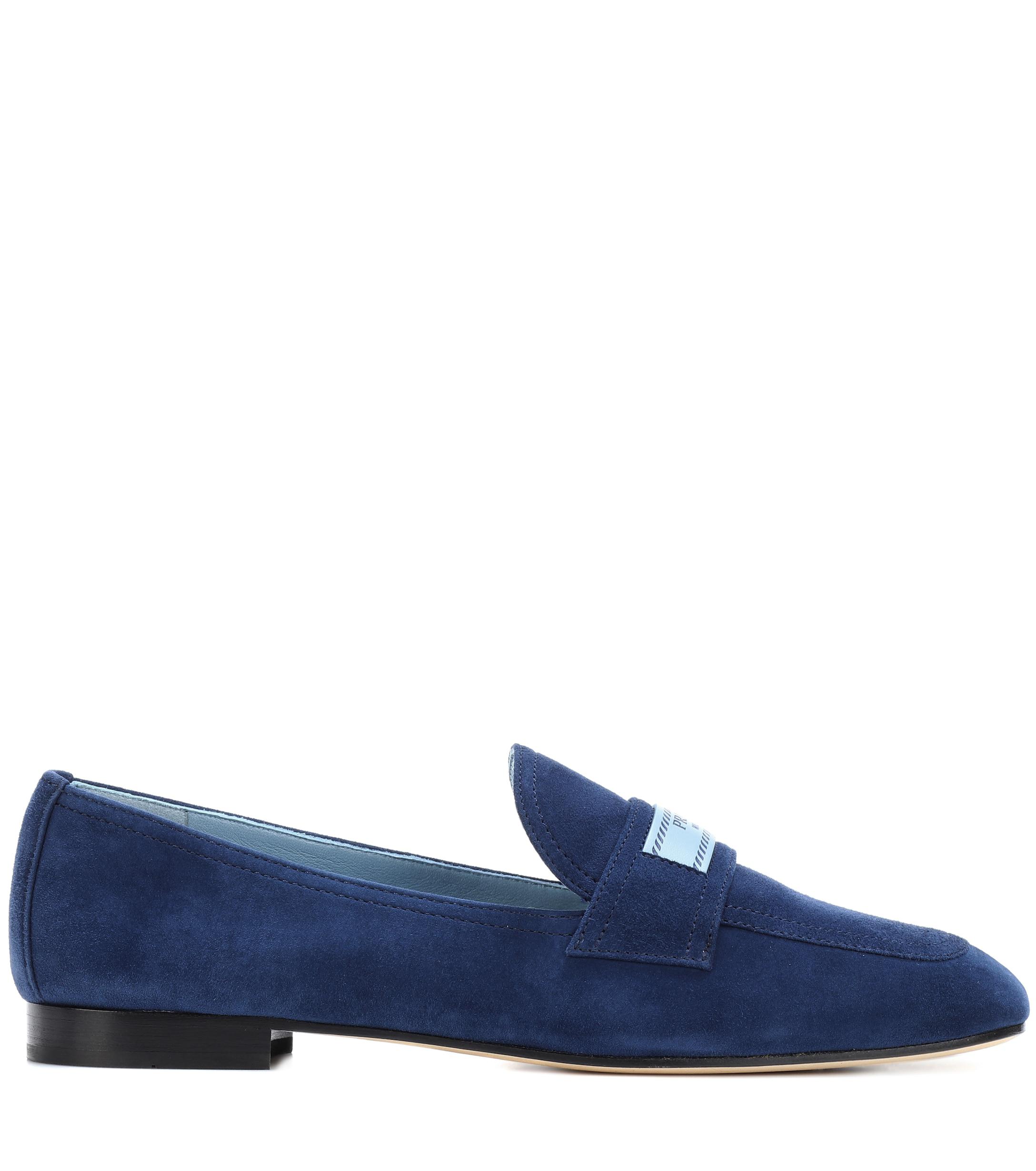 Prada Suede Loafers in Blue Lyst