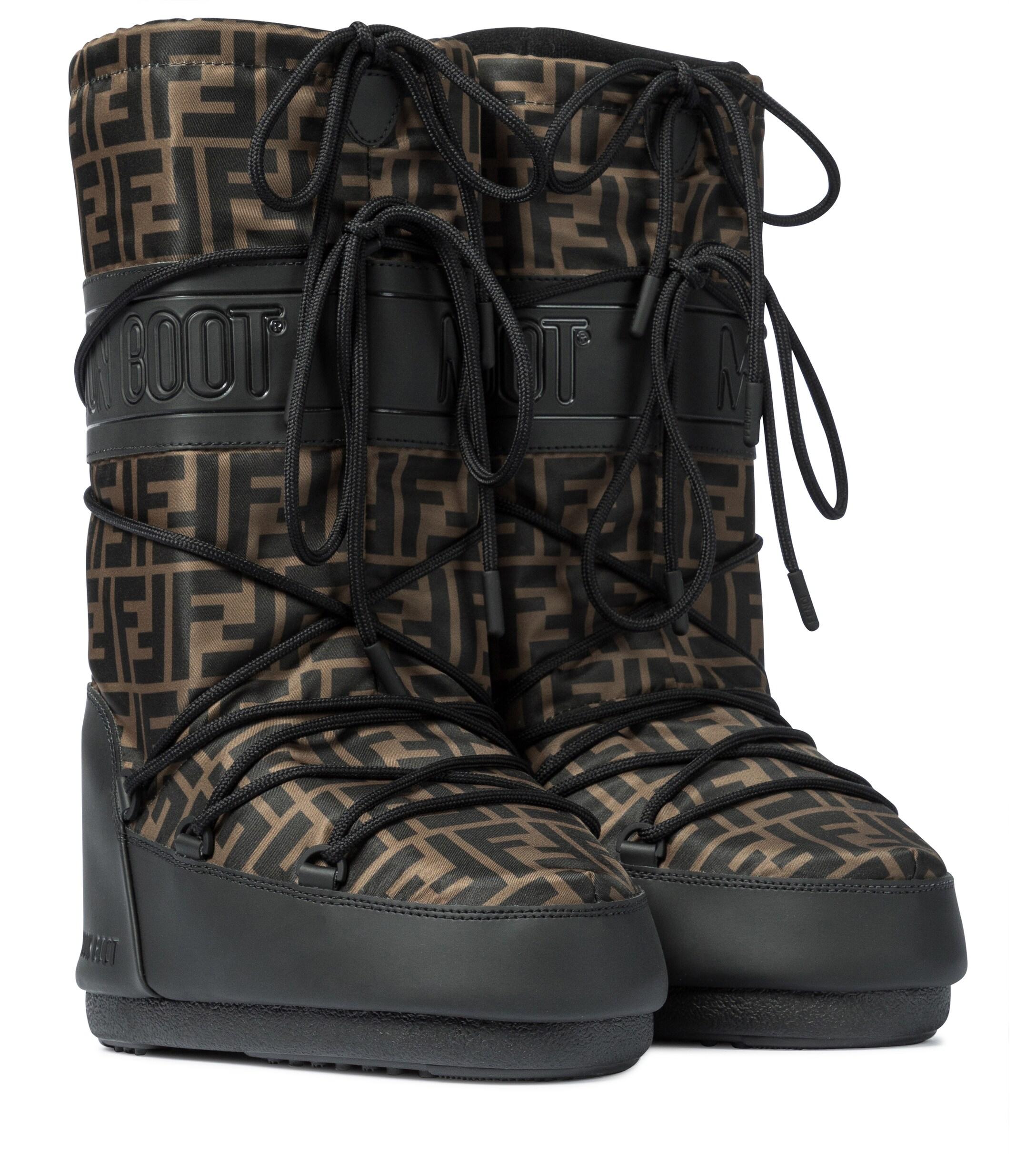 Fendi X Moon Boot Ff Boots in Brown | Lyst