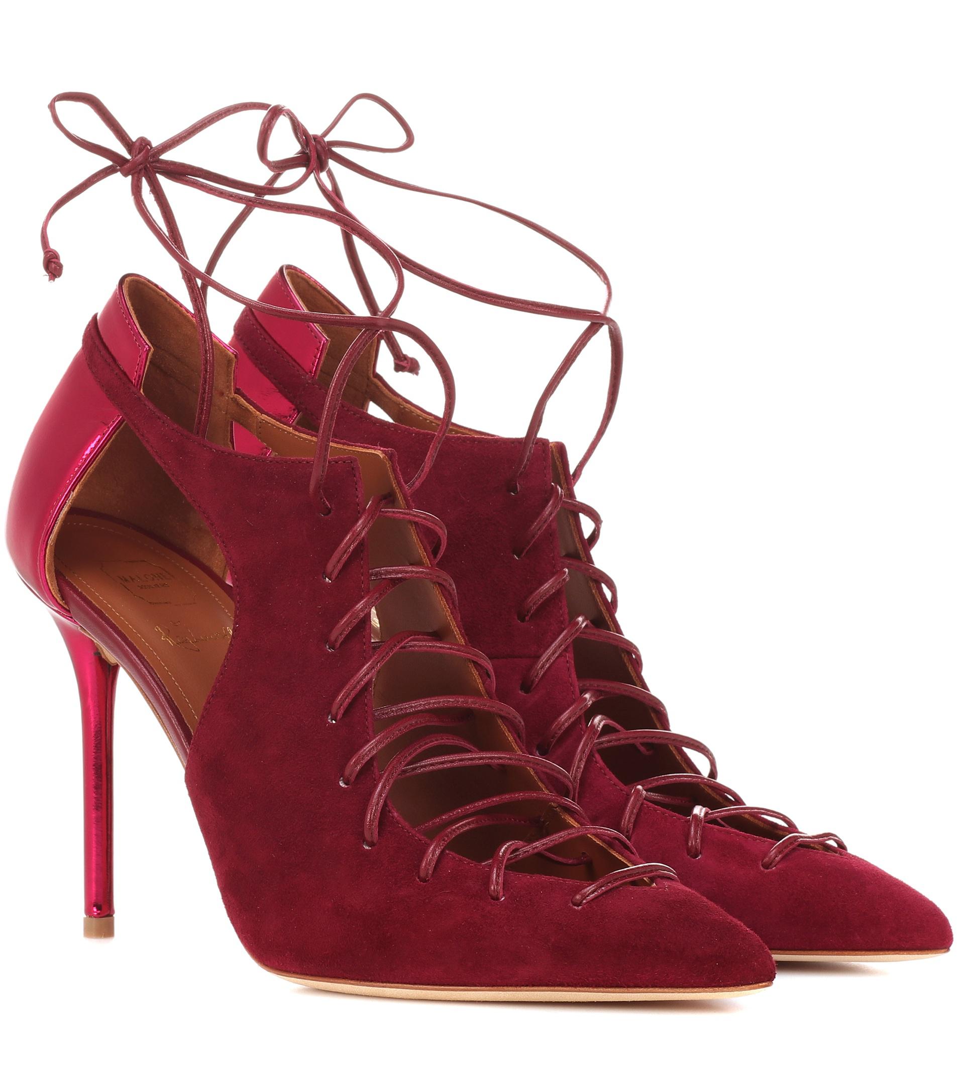 Malone Souliers Montana 100 Suede Ankle Boots in Red - Lyst