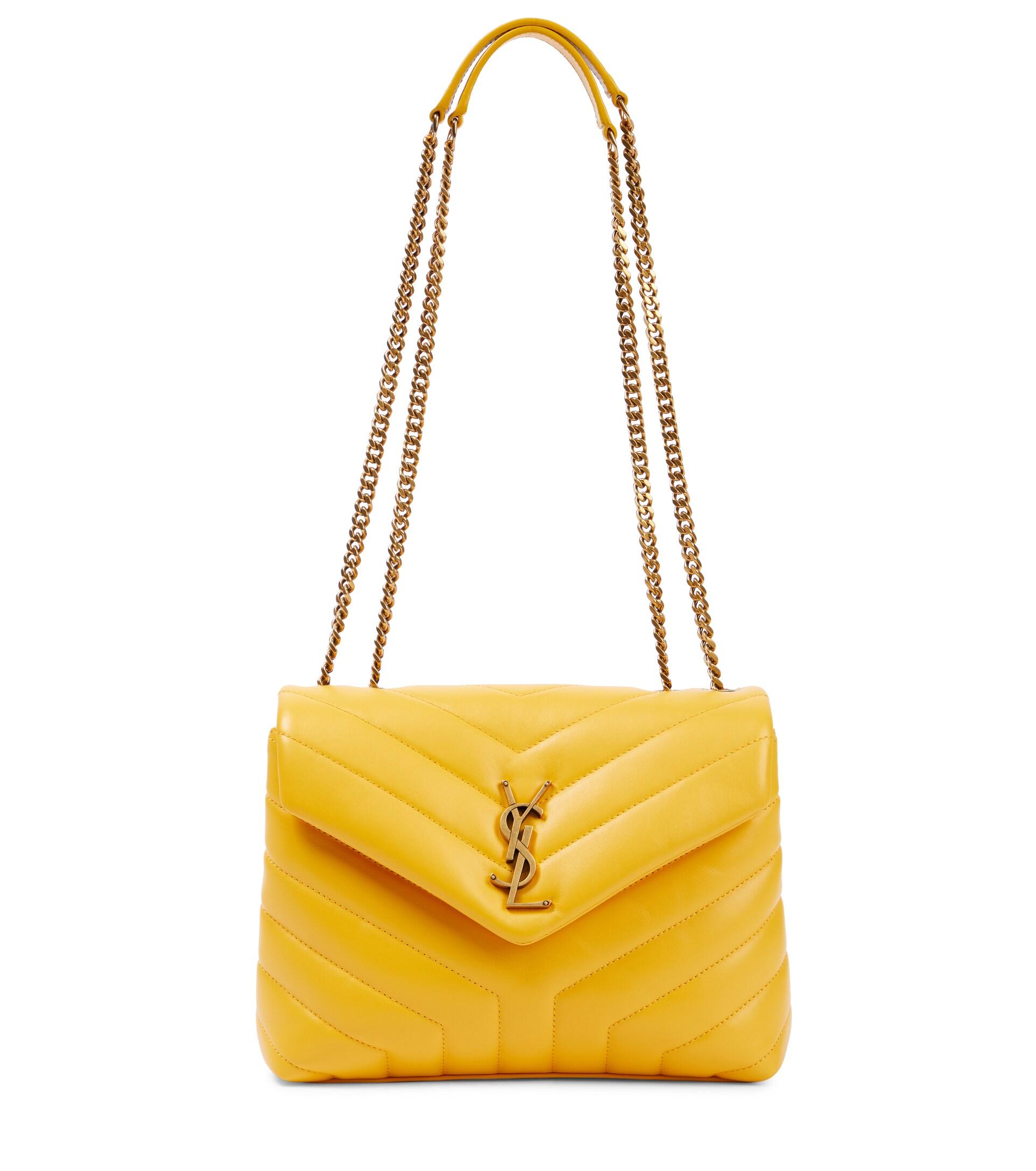 Saint Laurent Loulou Small Leather Shoulder Bag in Yellow | Lyst